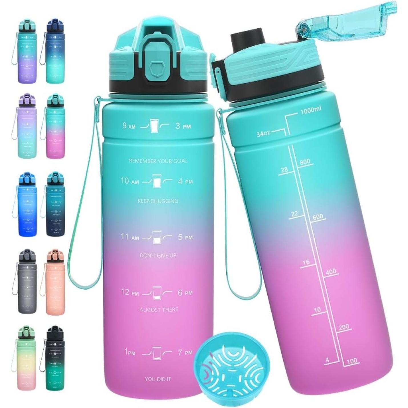 💧 Blijf gehydrateerd met deze BPA - vrije sportfles met tijdmarkering! - happygetfit.com