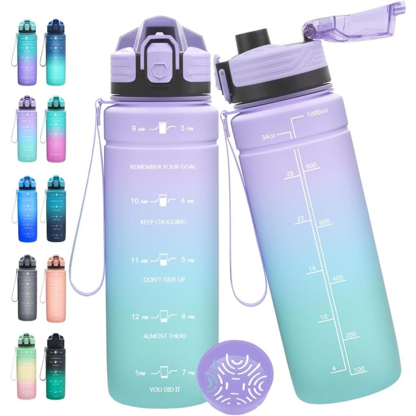 💧 Blijf gehydrateerd met deze BPA - vrije sportfles met tijdmarkering! - happygetfit.com