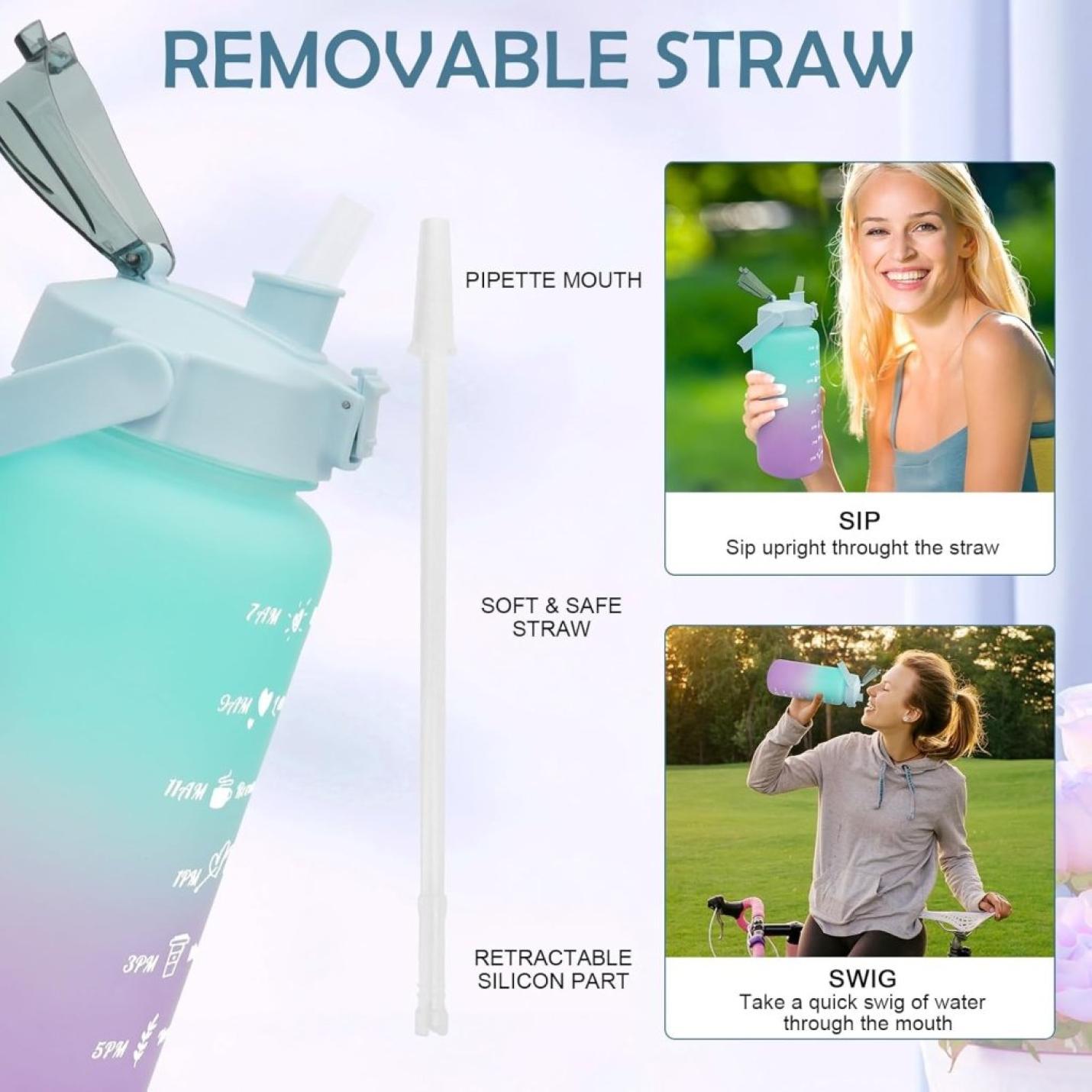 💧 BPA - vrije sportwaterfles van 2 liter – Blijf moeiteloos gehydrateerd! - happygetfit.com