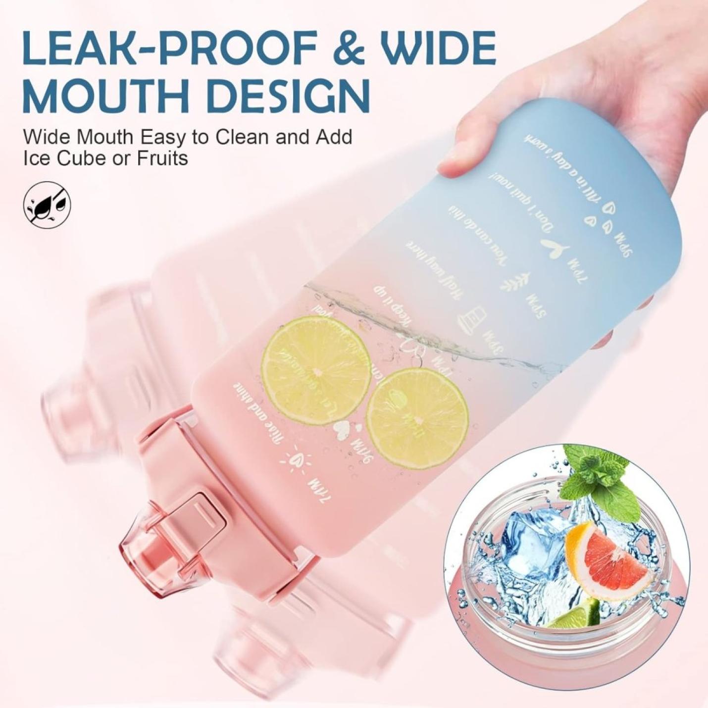 💧 BPA - vrije sportwaterfles van 2 liter – Blijf moeiteloos gehydrateerd! - happygetfit.com