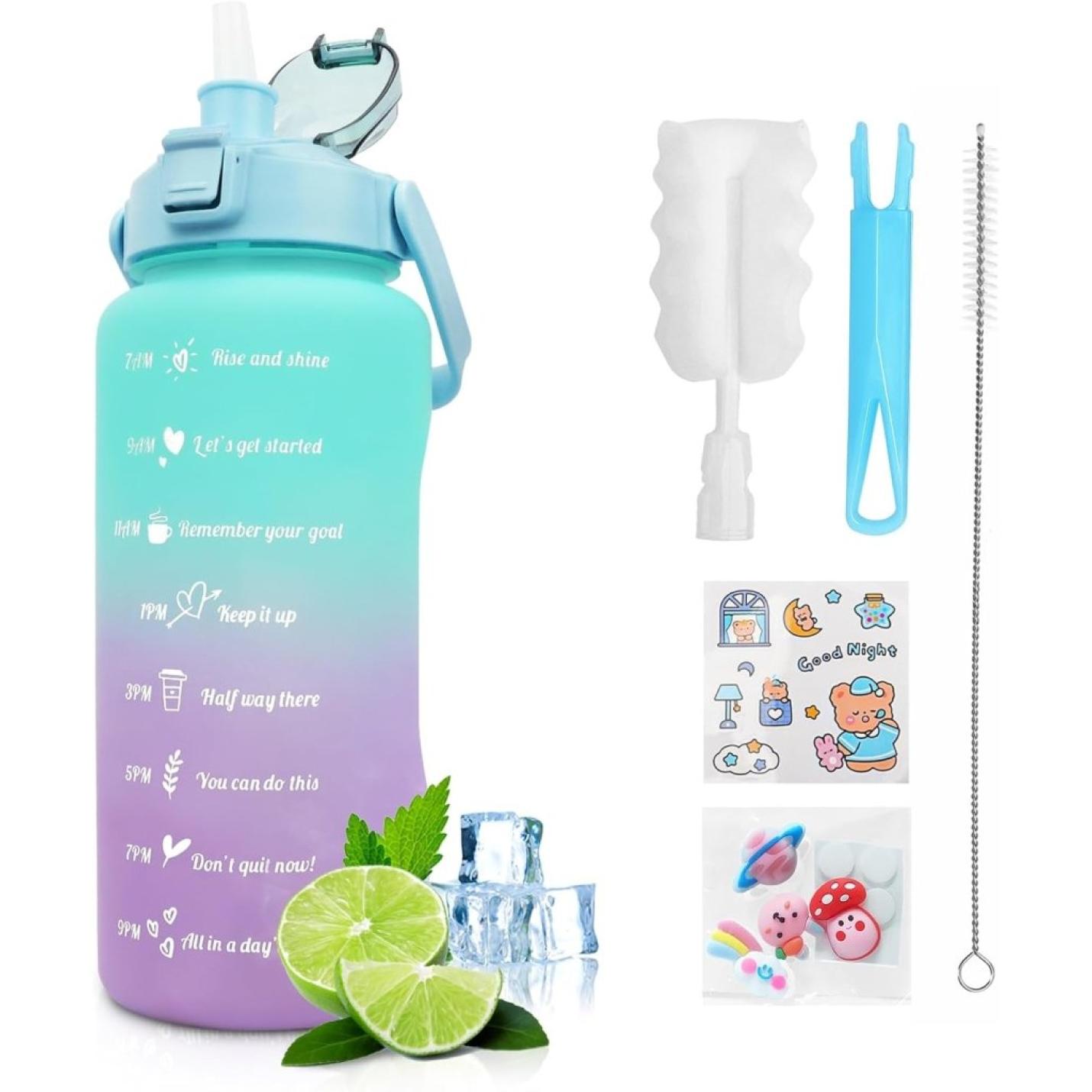 💧 BPA - vrije sportwaterfles van 2 liter – Blijf moeiteloos gehydrateerd! - happygetfit.com
