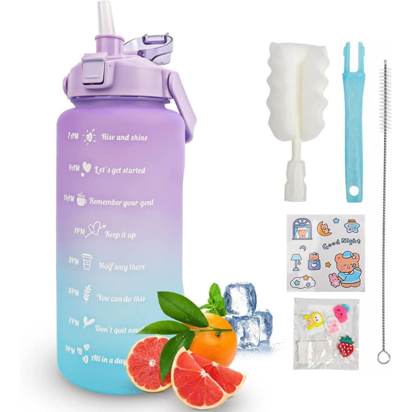 💧 BPA - vrije sportwaterfles van 2 liter – Blijf moeiteloos gehydrateerd! - happygetfit.com