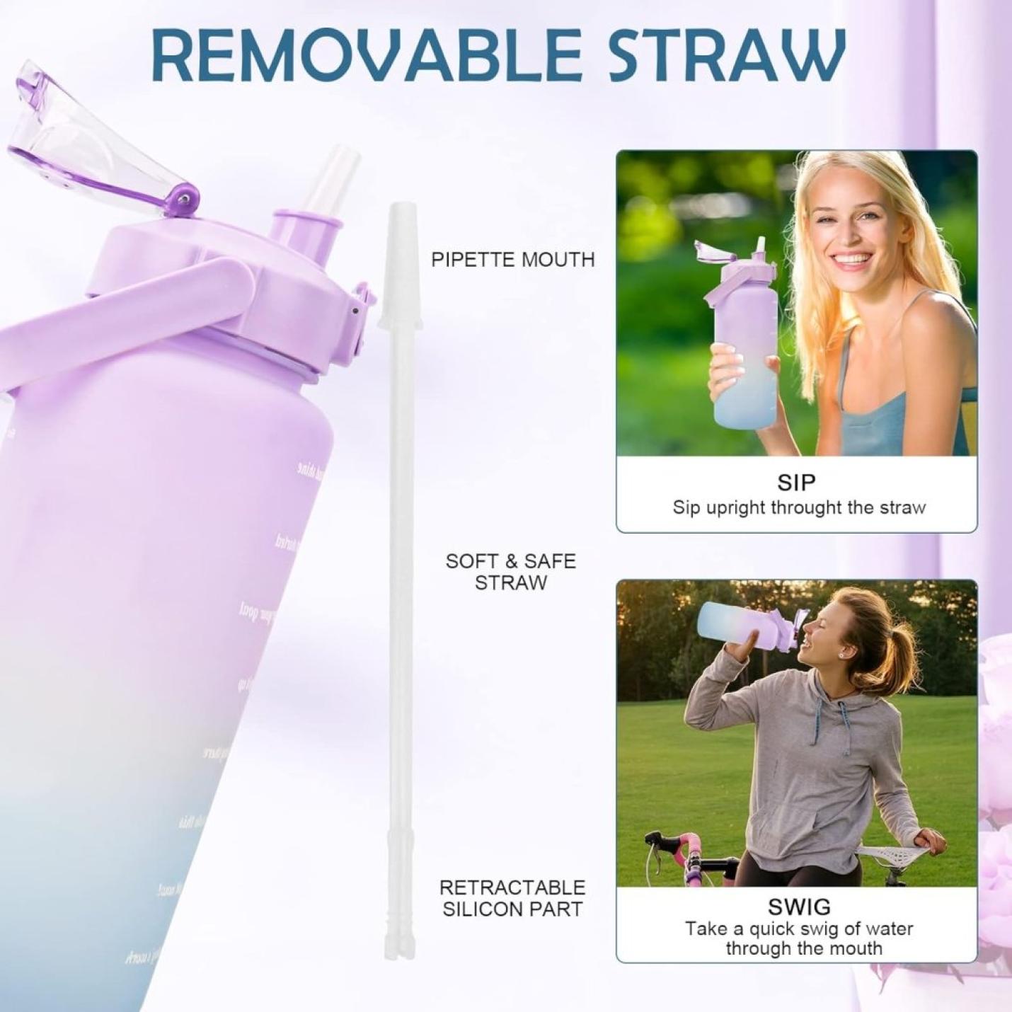 💧 BPA - vrije sportwaterfles van 2 liter – Blijf moeiteloos gehydrateerd! - happygetfit.com