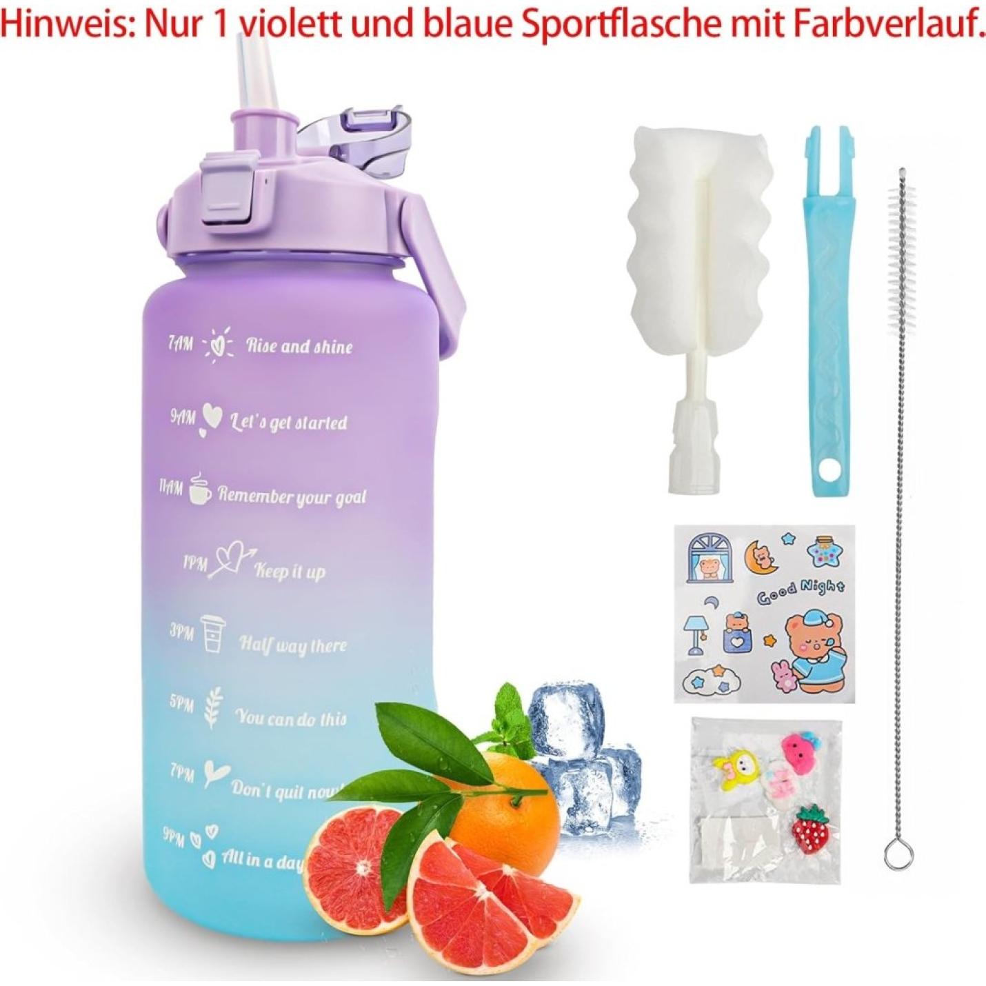 💧 BPA - vrije sportwaterfles van 2 liter – Blijf moeiteloos gehydrateerd! - happygetfit.com