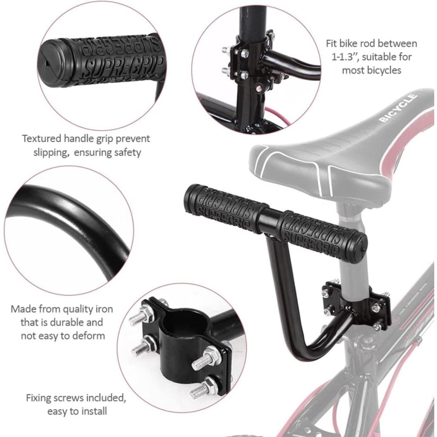 🚴‍♂️ Comfortabel en veilig achterop! Het perfecte fietszitje voor jouw soort biedt een fietsstoeltje met peutergreep, verstelbaar voor 1.1-3" stangen, inclusief bevestigingsschroeven, en gemaakt van duurzaam ijzer.