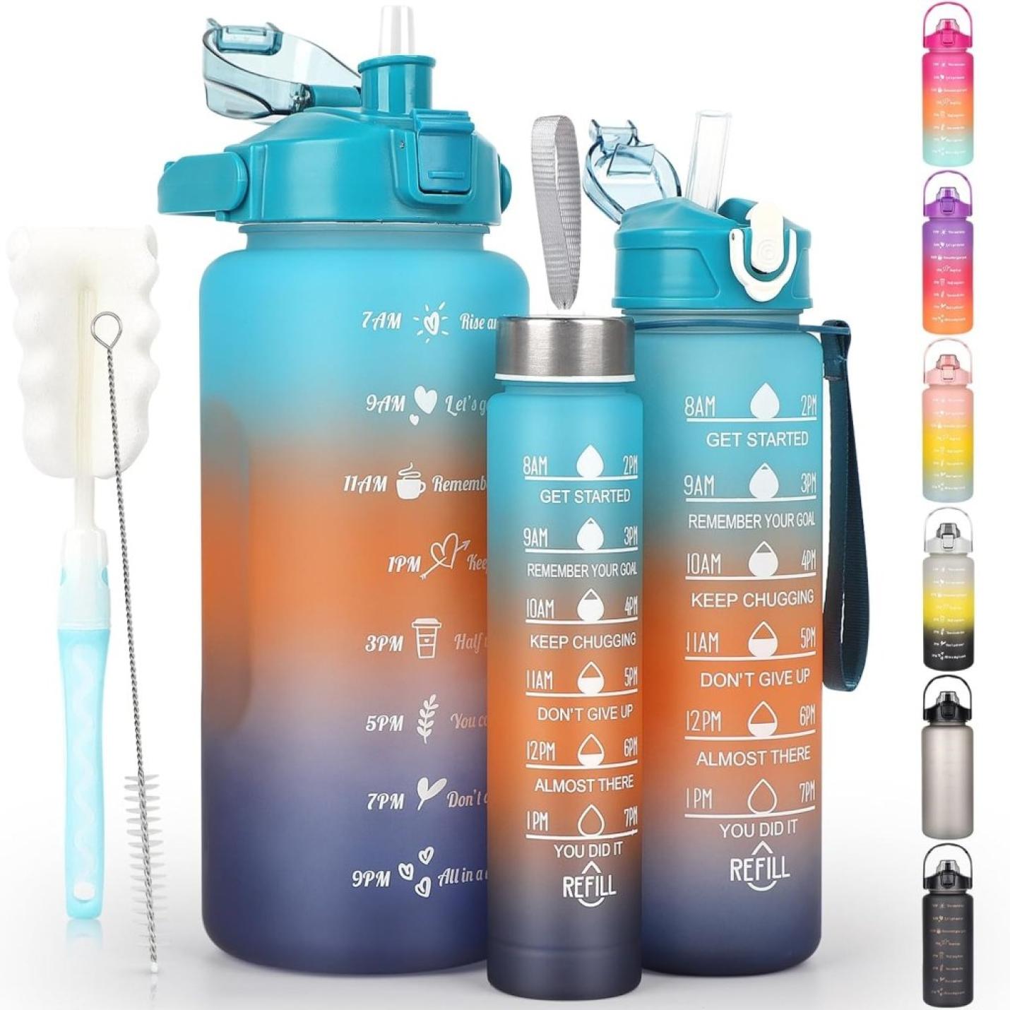 💧 Complete hydratieset – 3 stuks waterflessen voor elke gelegenheid! 🚀 - happygetfit.com