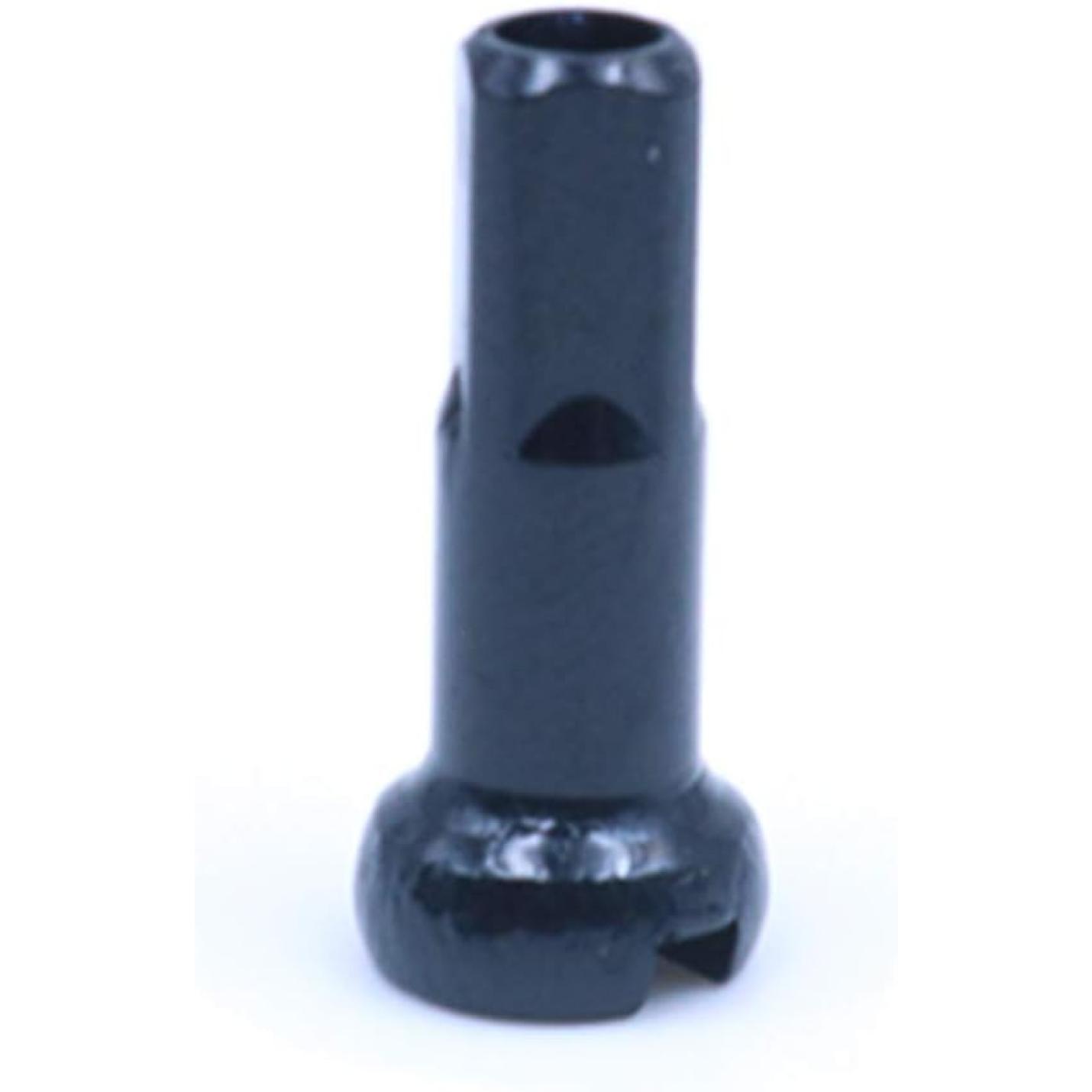 Dit zwarte cilindrische aluminiumlegering component met een geflensde basis en hol midden is opvallend corrosiebestendig. Perfect om je fiets te upgraden met deze lichtgewicht 🚴‍♂️ fiets spaaknippels!.