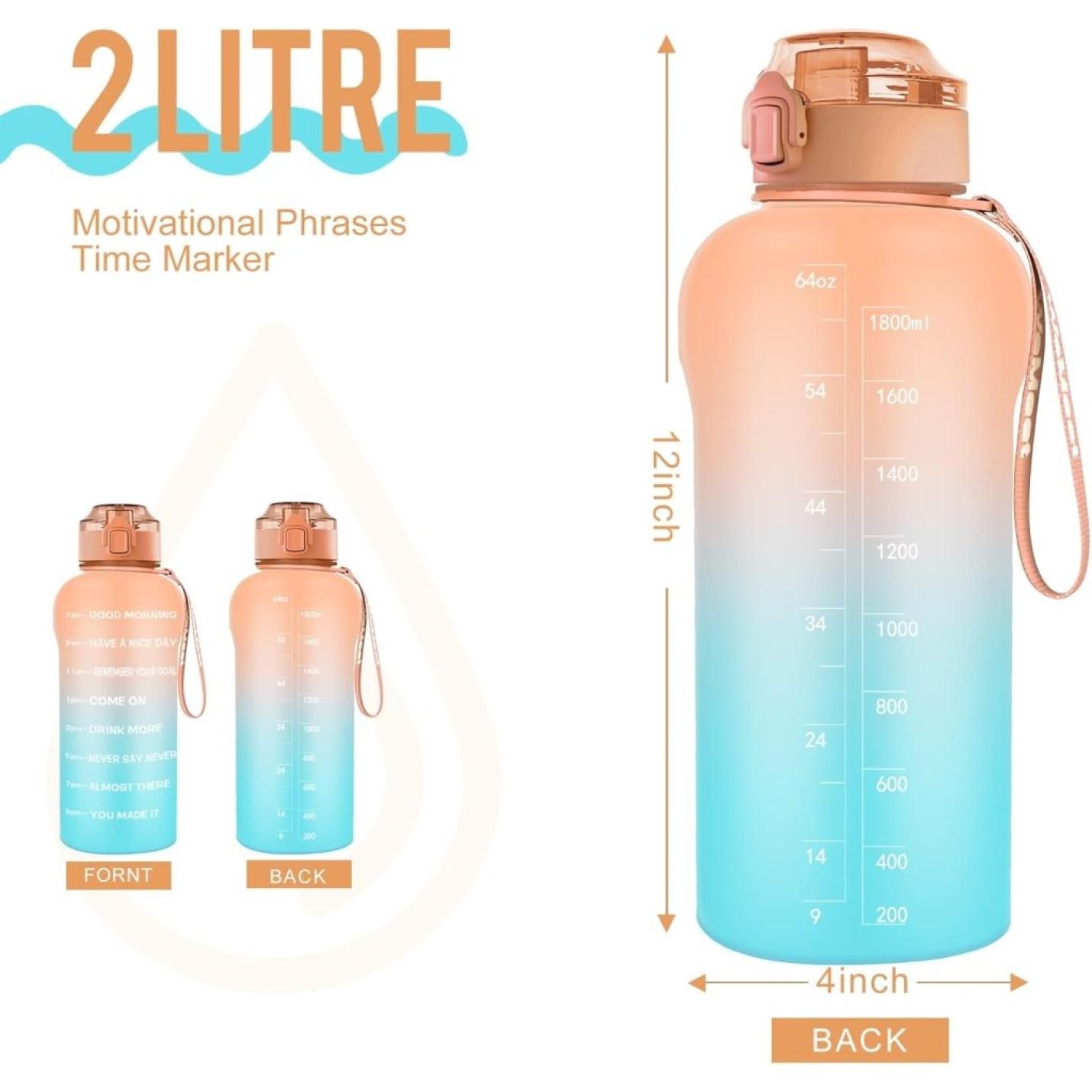 💧 Grote sportdrinkfles van 2 liter – blijf gehydrateerd de hele dag! - happygetfit.com