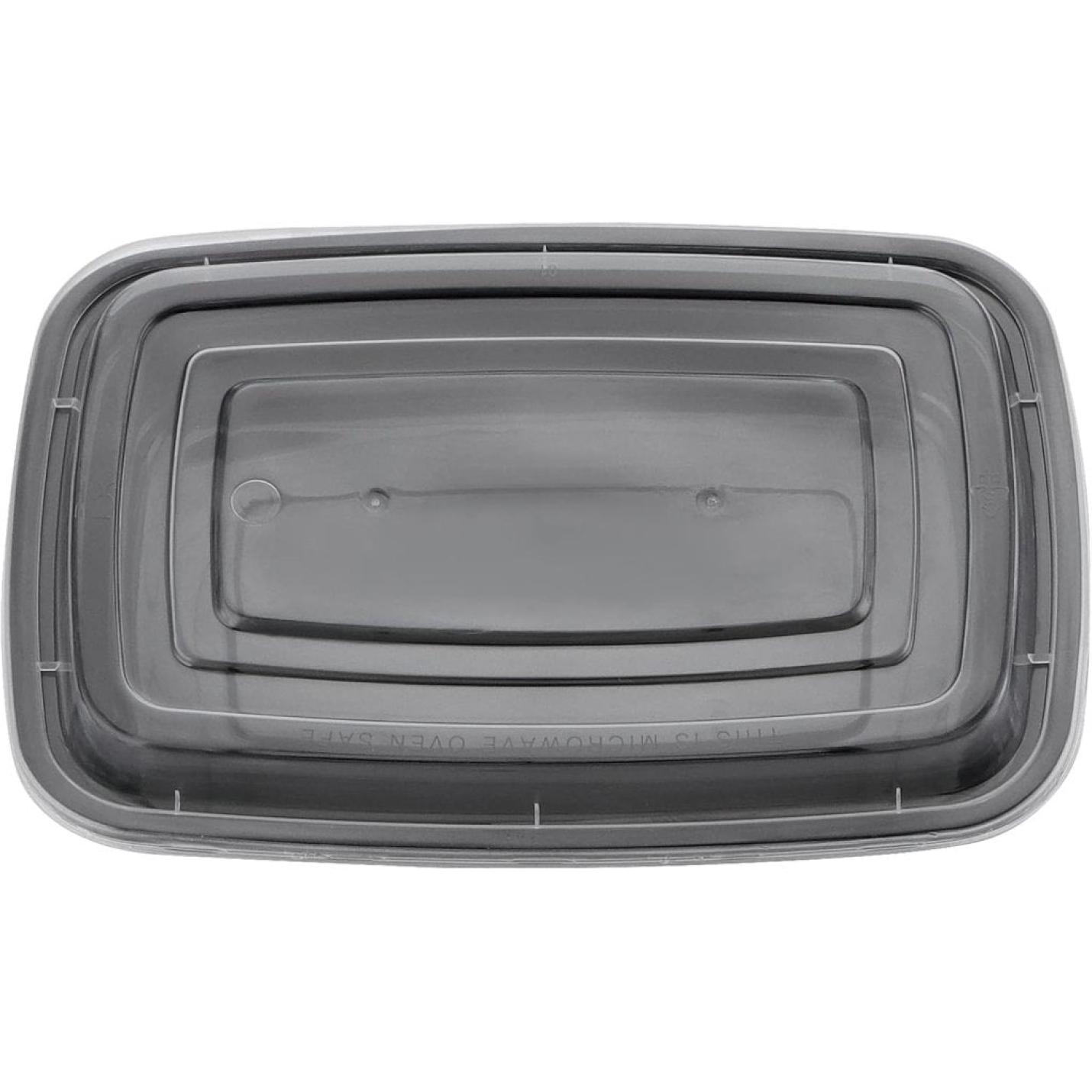 Doorzichtig rechthoekig BPA-vrij plastic deksel voor voedselcontainers met ingesprongen ontwerp, van bovenaf gezien. Ideaal voor de 🍱 Maaltijdvoorbereiding eenvoudiger dan ooit – Herbruikbare maaltijdbereidingscontainers, dit luchtdichte deksel zorgt voor versheid en veiligheid.
