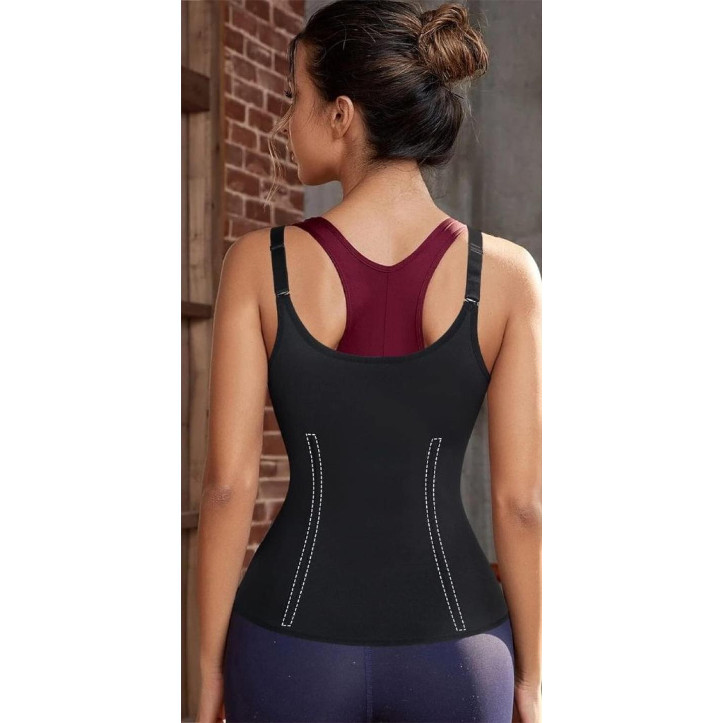 Sauna vest dames sauna shirt afslanken neopreen buikweggordel korset dames buikweg onderborst taillevormer shapewear fitness thermo hot body shaper sauna vest zweten tank top - happygetfit.com