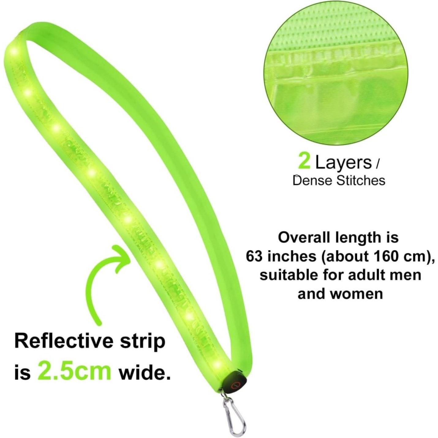 🌟 USB - oplaadbare LED - schouderriem – Blijf zichtbaar en veilig in het donker! - happygetfit.com
