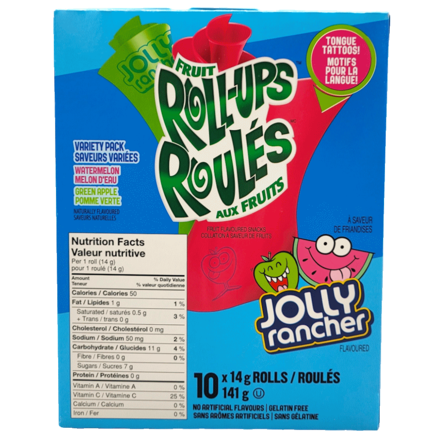 Betty Crocker Fruit Roll-Up Jolly Rancher, 10-pack ingredients