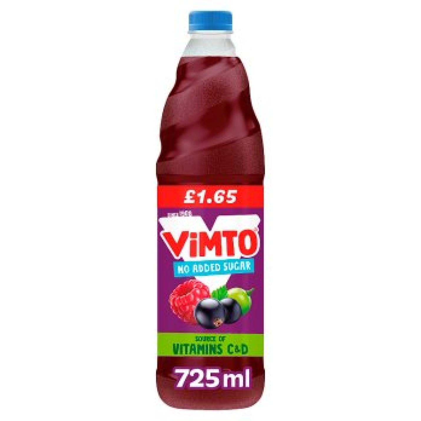 Vimto Squash No-added-sugar, 725ml