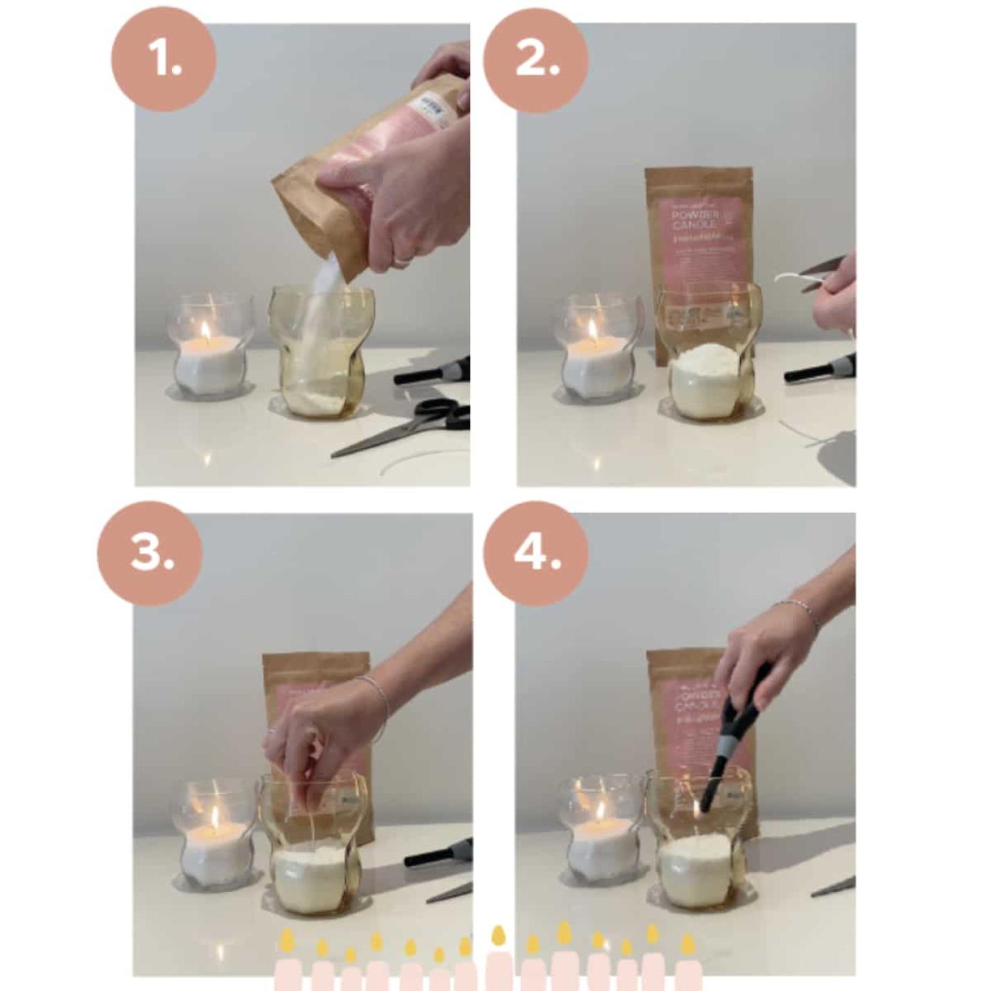 Rustik Lys Kaarszand Powder Candle wit; Afbeelding: 2