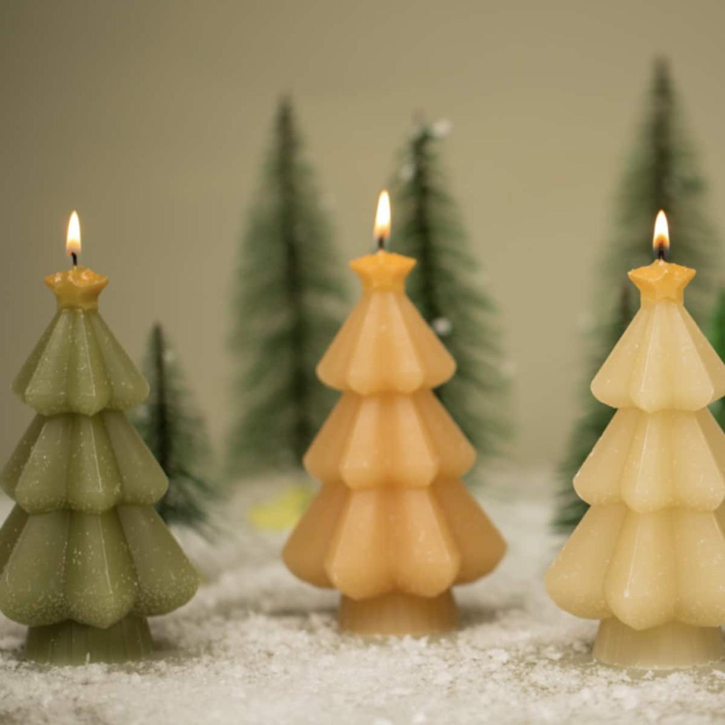 Rustik Lys kerstboom kaars Star pistache; Afbeelding: 2