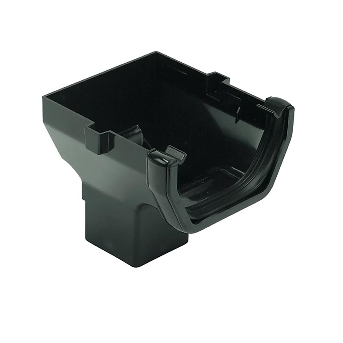 Square line dakgoot einduitloop zwart