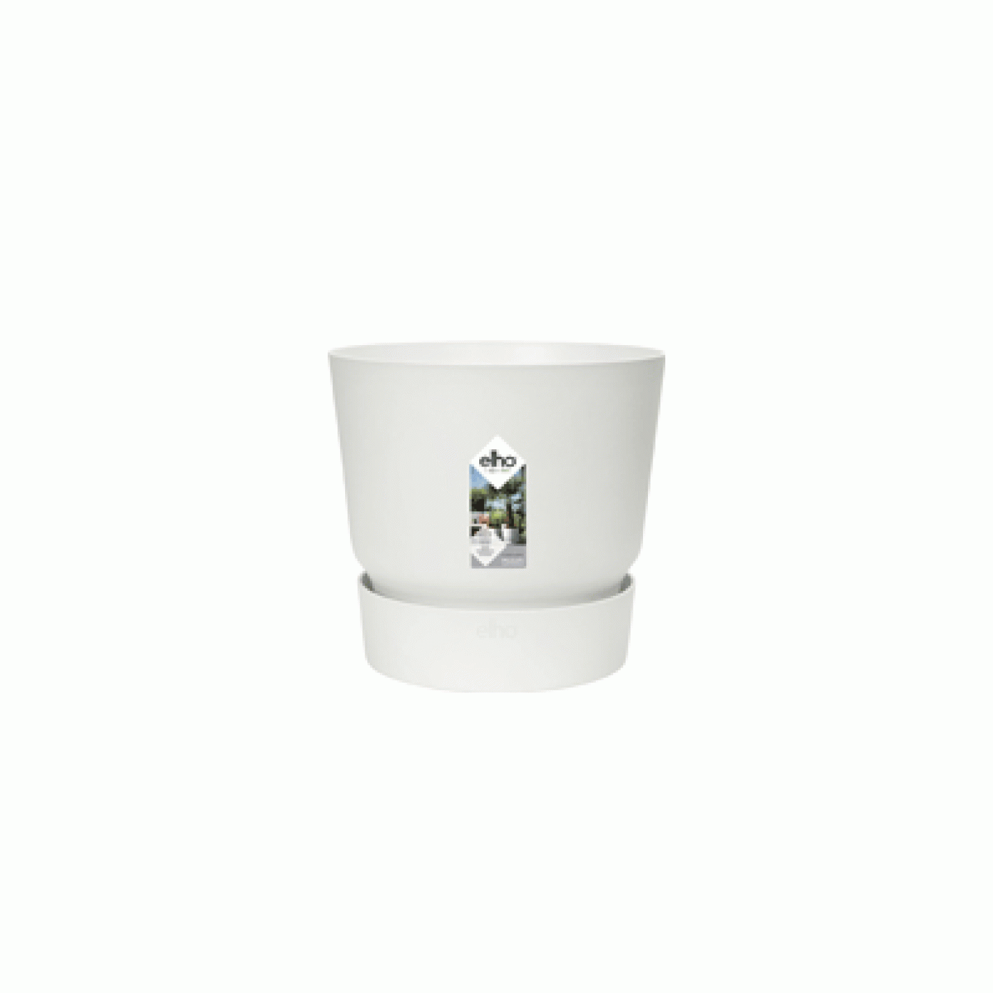 Elho Greenville Bloempot - Rond - Wit - 14 cm