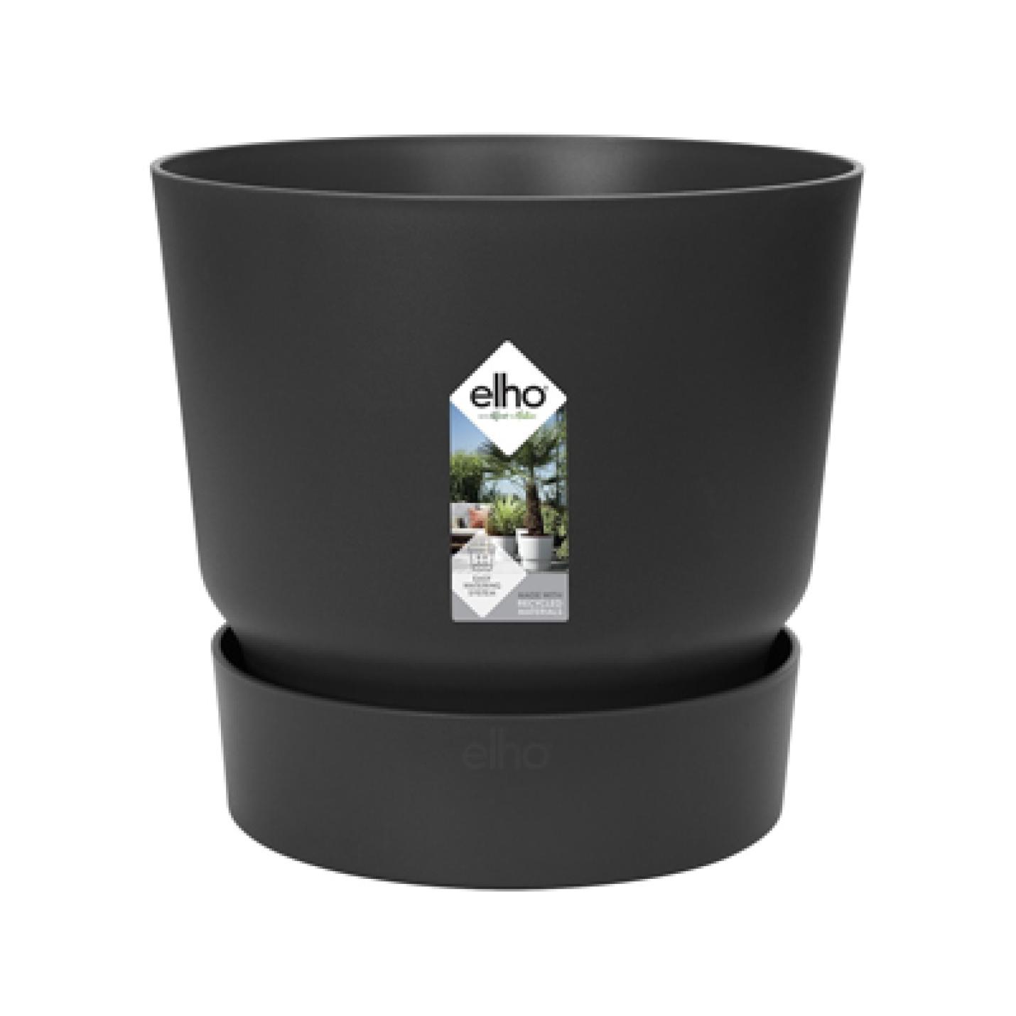 Elho Greenville Bloempot - Rond - Living black - 47 cm