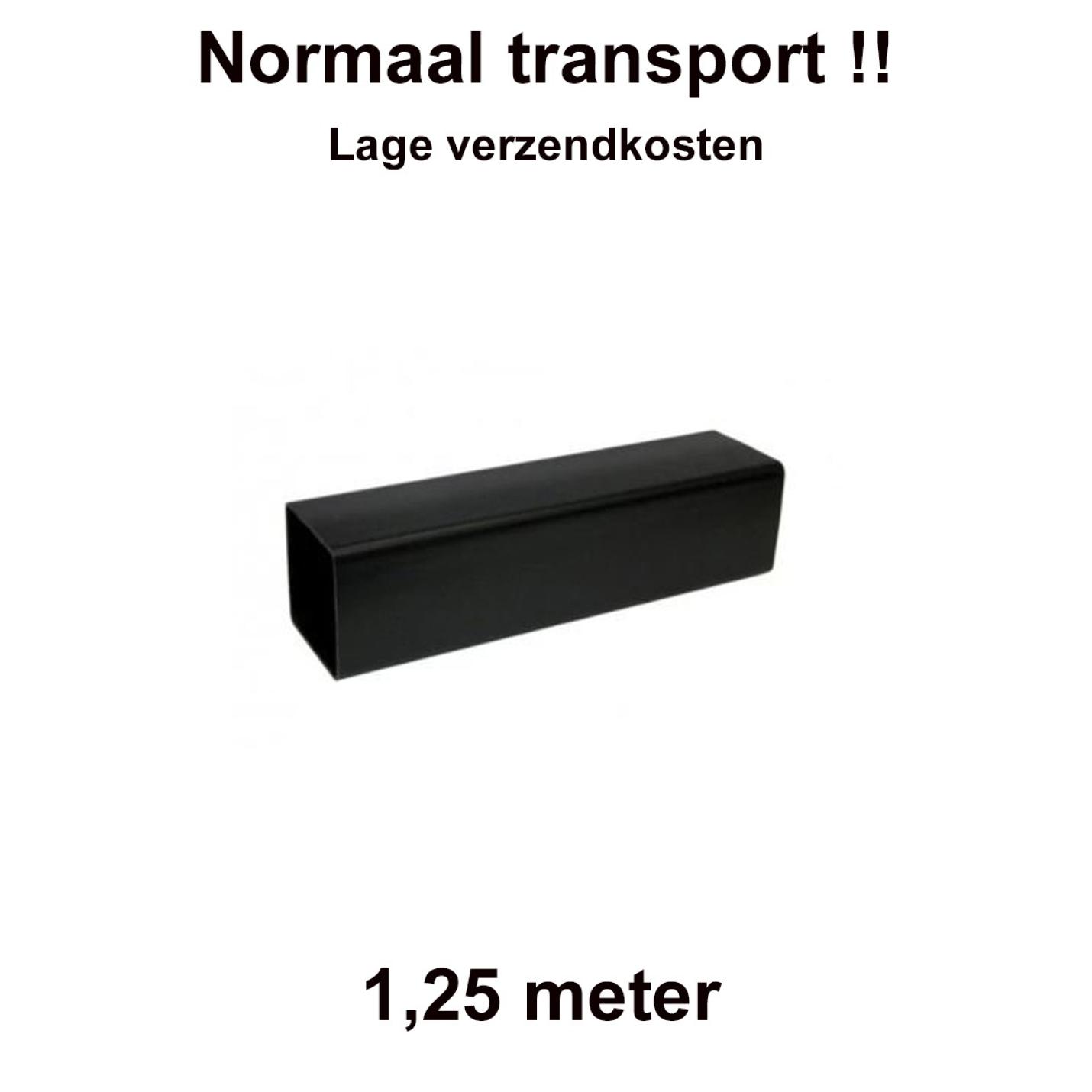 Square line regenpijp vierkant 65mm zwart 1.25m