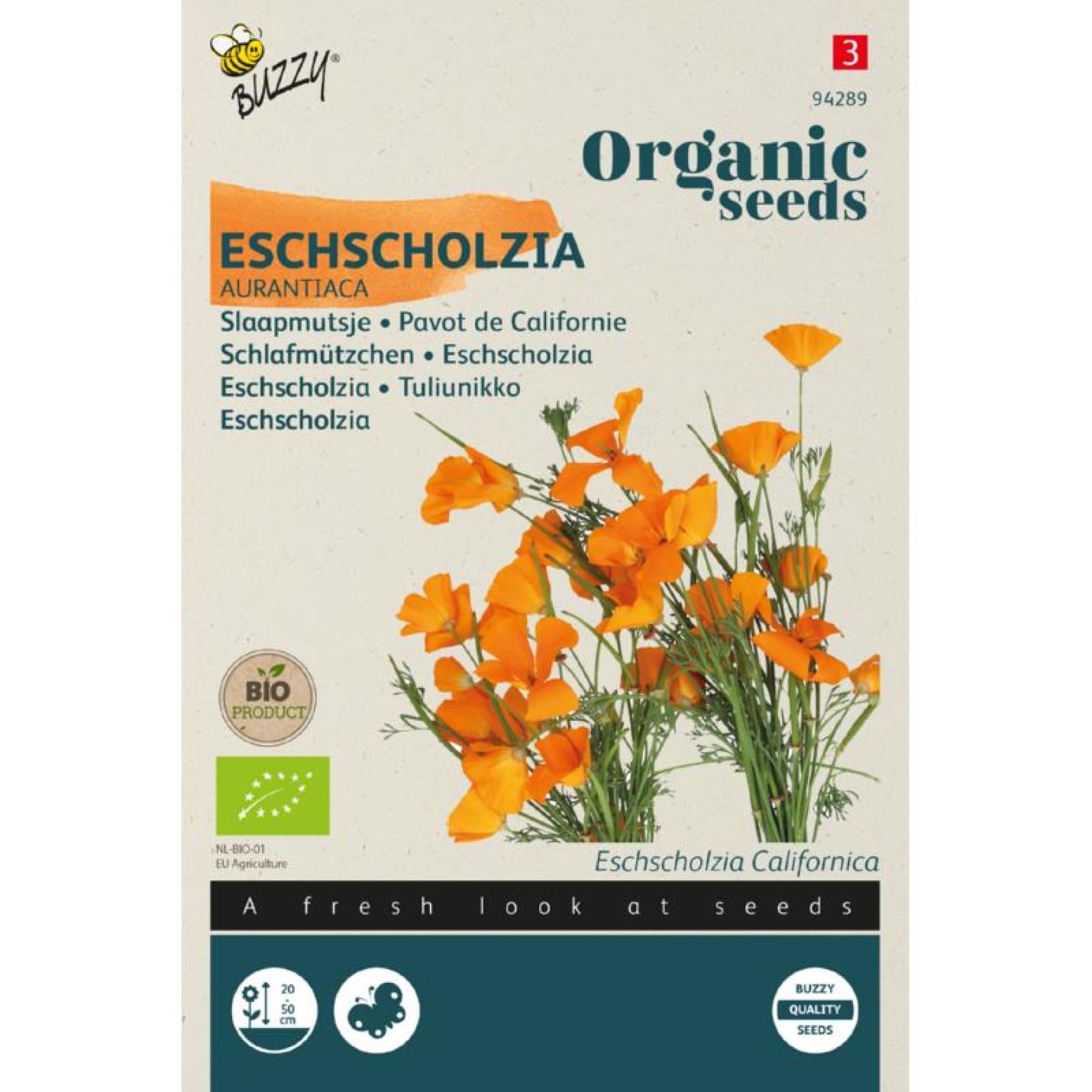 Buzzy® Organic Eschscholzia, Slaapmutsje Aurantiaca (BIO)