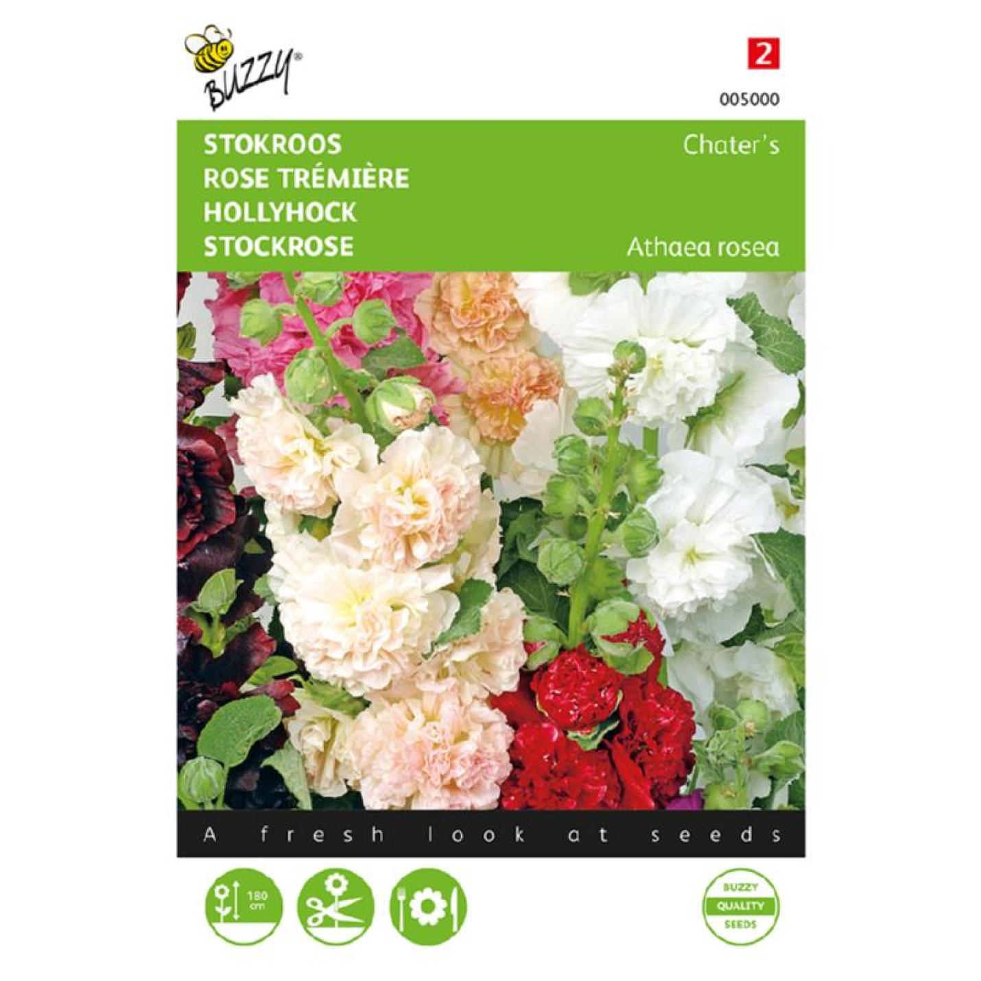 Buzzy® Althaea (Alcea), Stokroos Chater’s dubbelbloemig