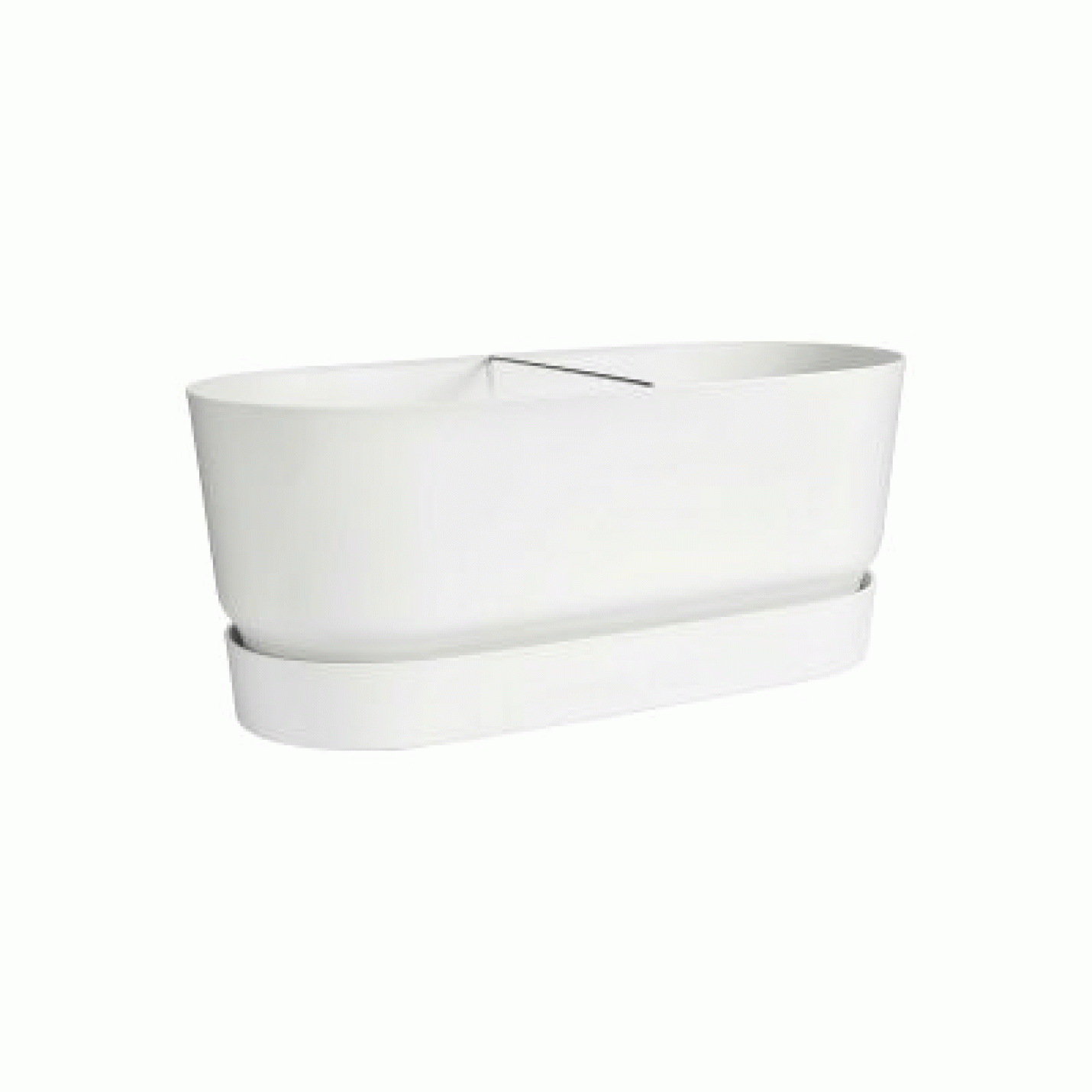 Elho terrace trough bloembak met wielen - Wit - 80 cm