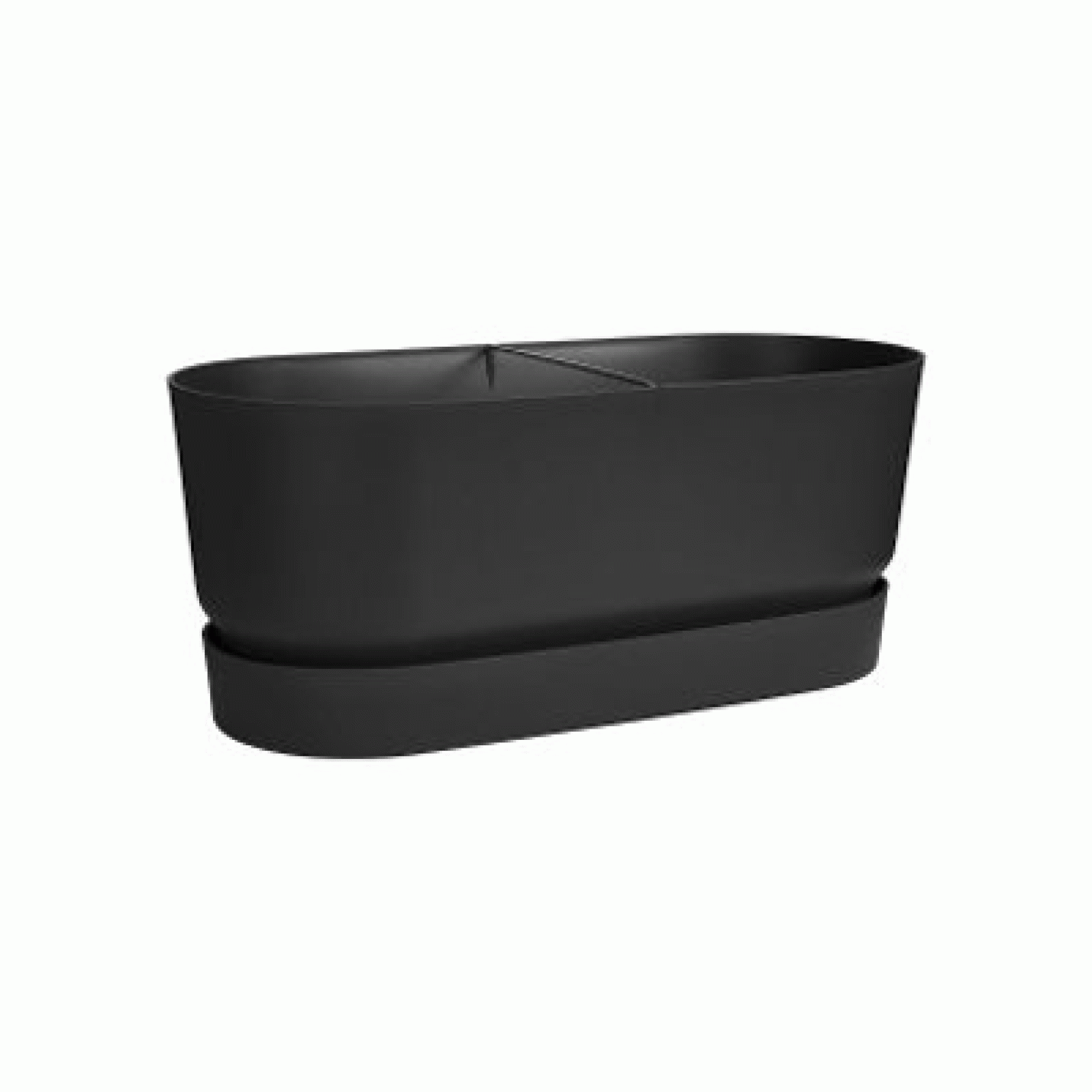 Elho terrace trough bloembak met wielen - Living black - 80 cm