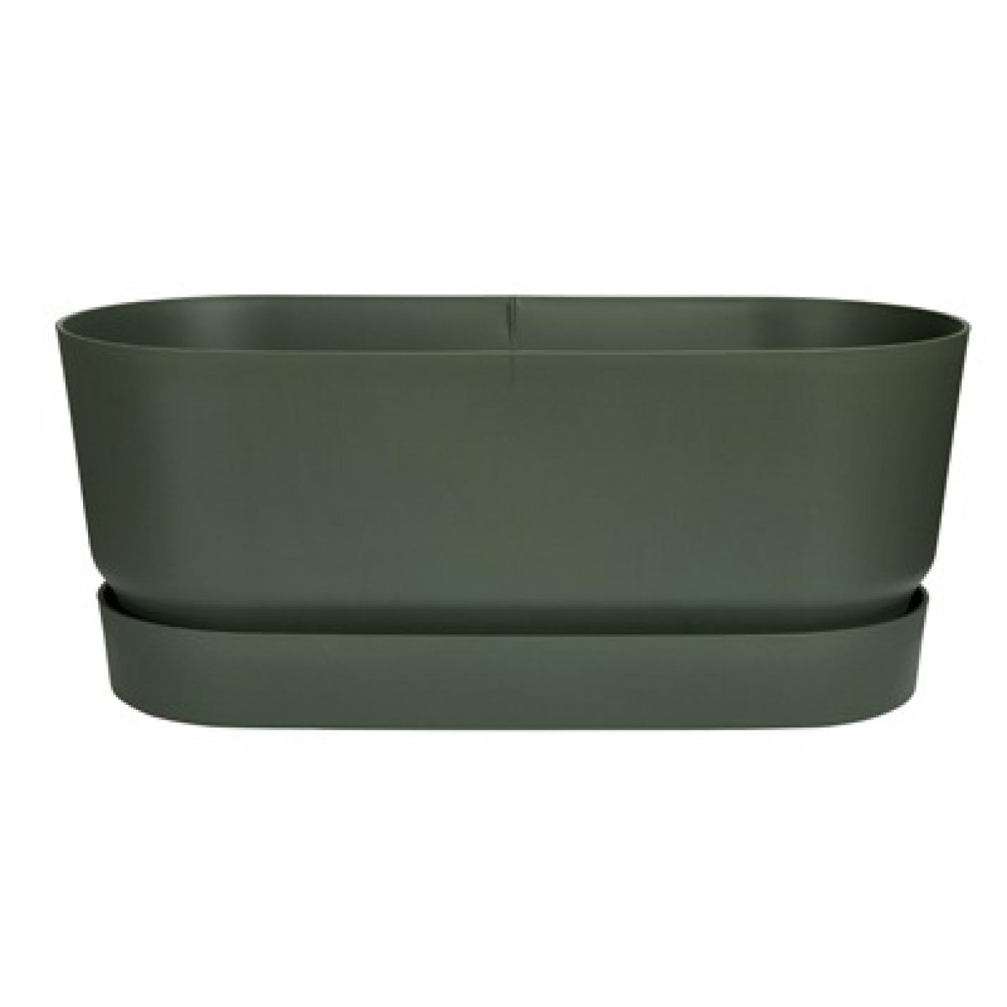 Elho Greenville terrace trough 60 cm bladgroen wheels