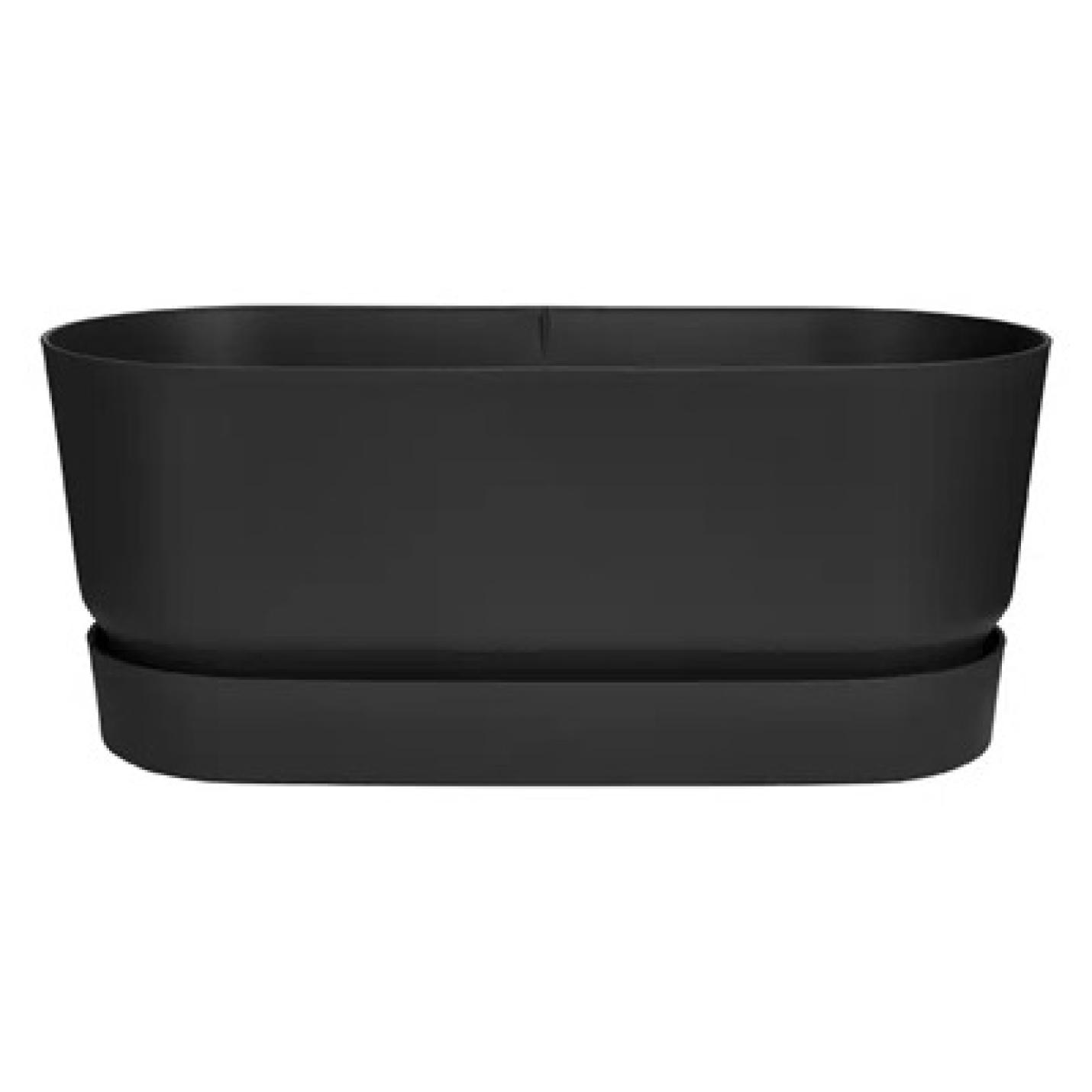 Elho terrace trough bloembak met wielen - Living black - 60 cm