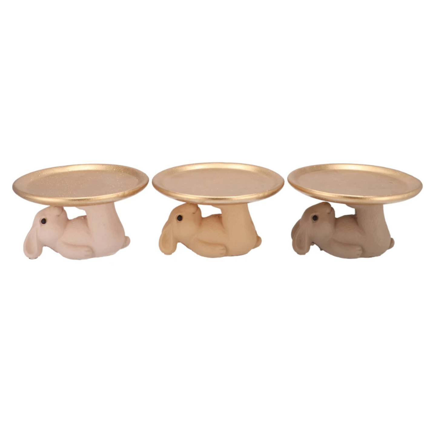 Paasdecoratie Konijn met goud Plateau – Caramel; Afbeelding: 2