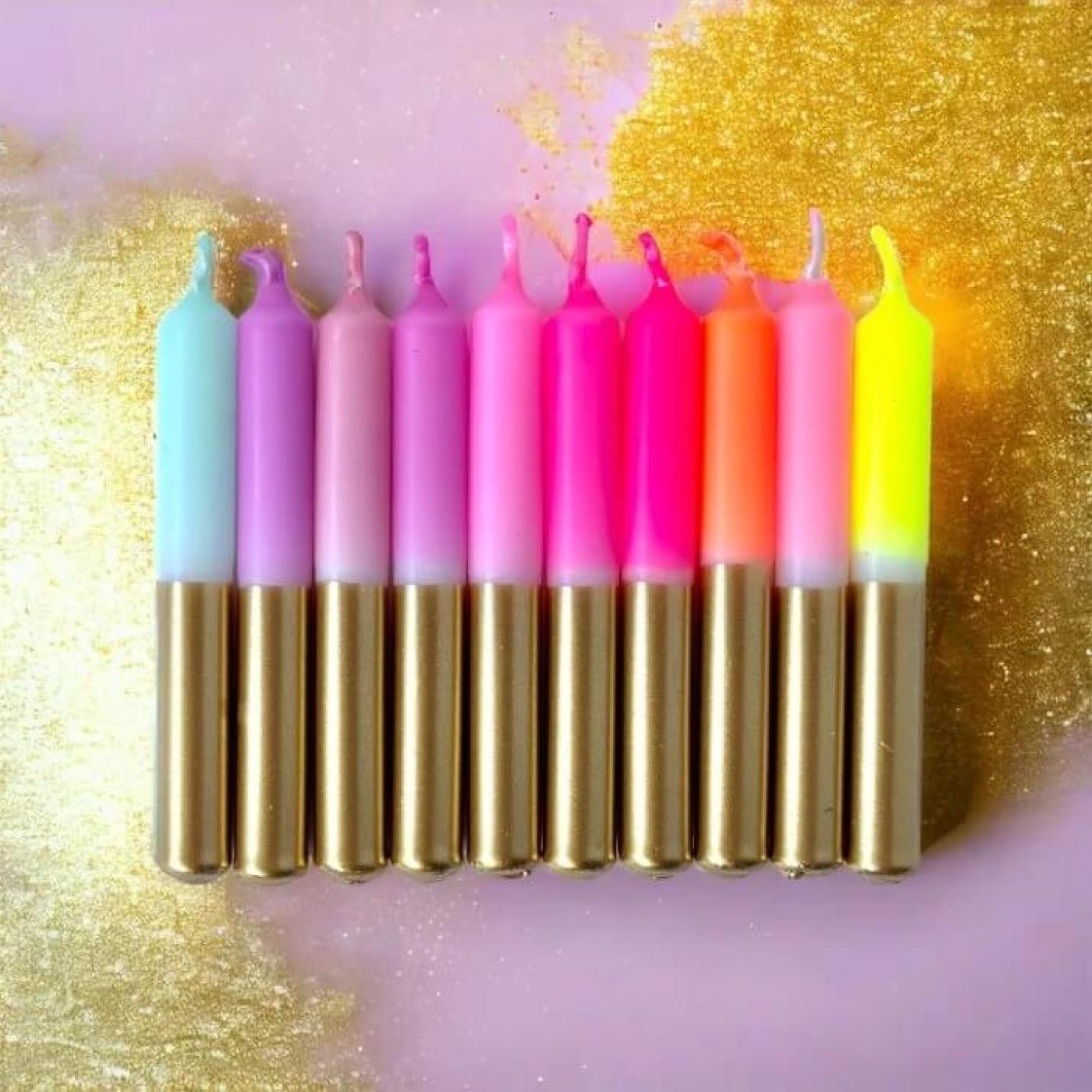 Dip Dye Little Star kaarsjes– Set van 10, Multicolor; Afbeelding: 2