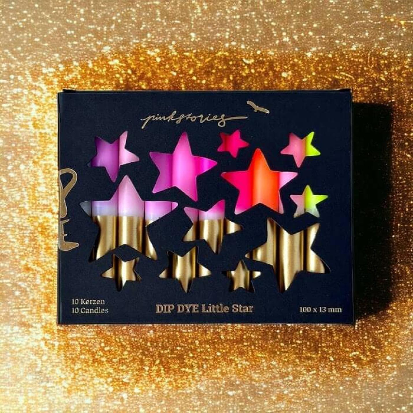 Dip Dye Little Star kaarsjes– Set van 10, Multicolor; Afbeelding: 3