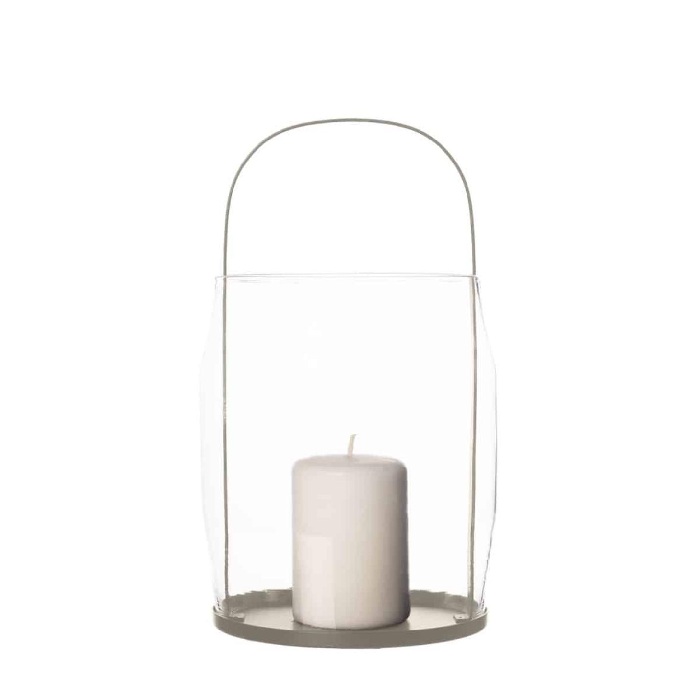 ERNST lantaarn glas stompkaars beige 30
