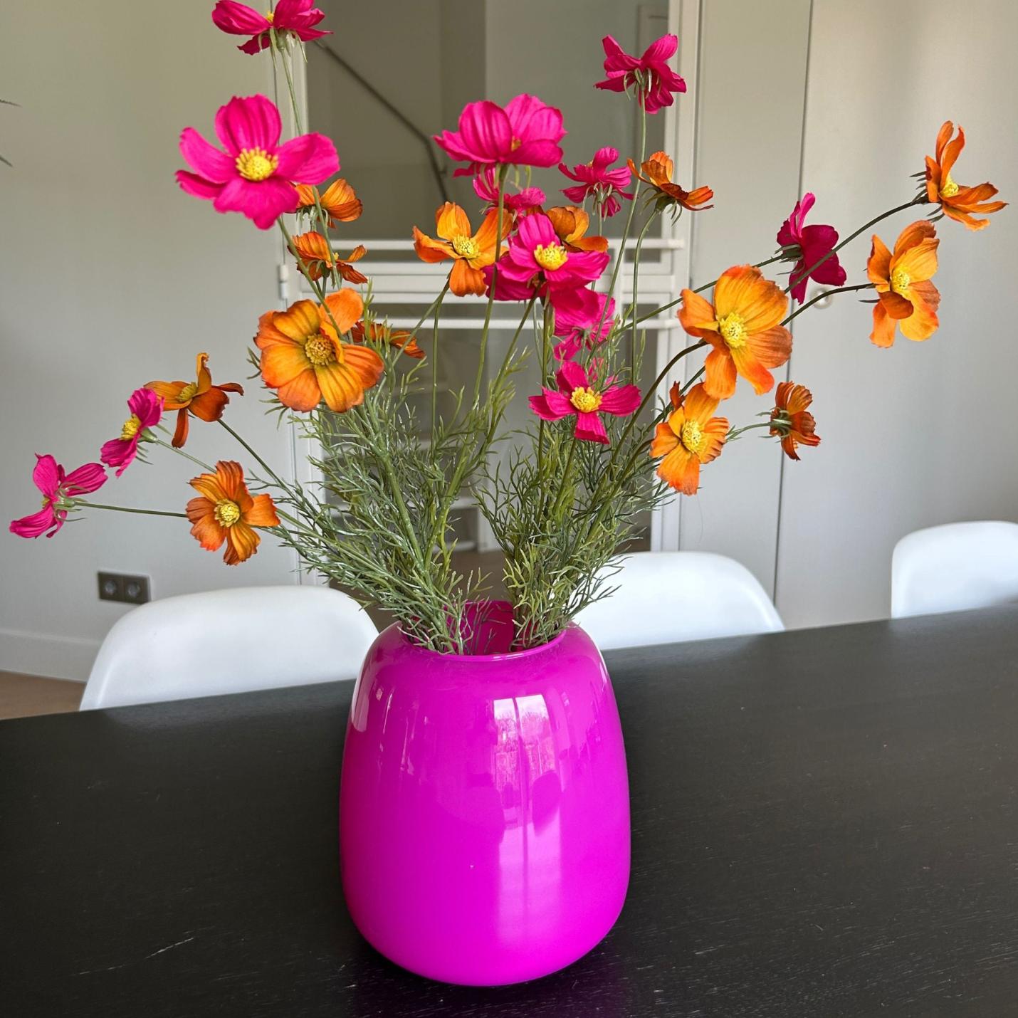 Glazen Vaas -fuchsia - 20cm; Afbeelding: 3