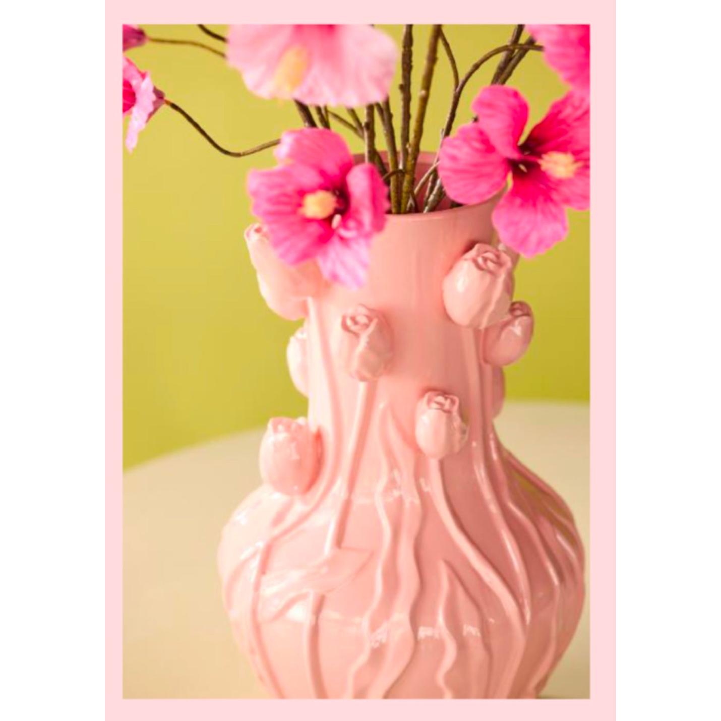 Kunst Hibiscus Bloementak – 85 cm - Roze; Afbeelding: 2
