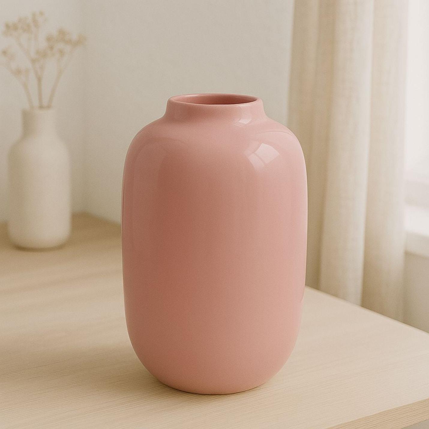 Glazen Vaas – pastel roze - Large 35cm hoog; Afbeelding: 3