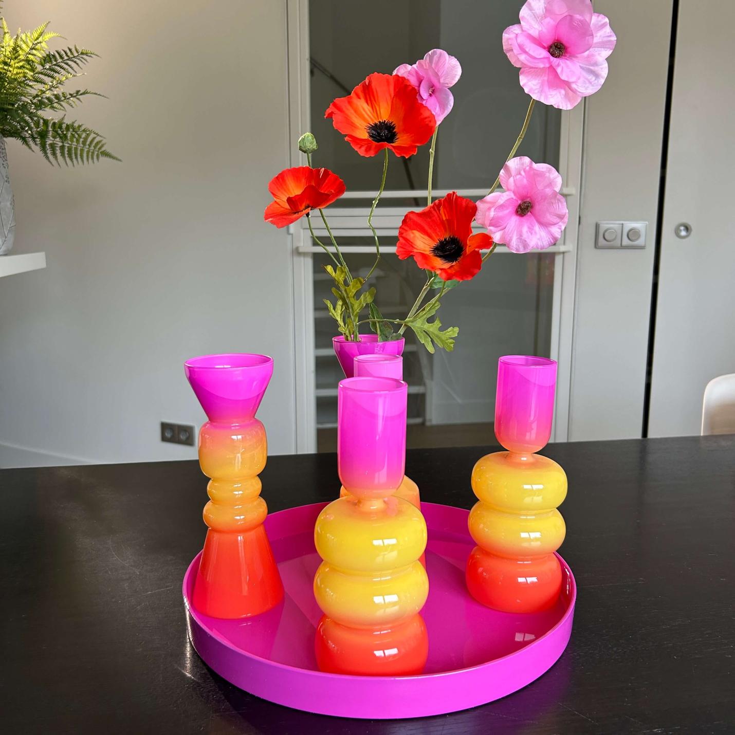 Glazen vaasjes - Roze & Oranje & Geel - 3; Afbeelding: 3
