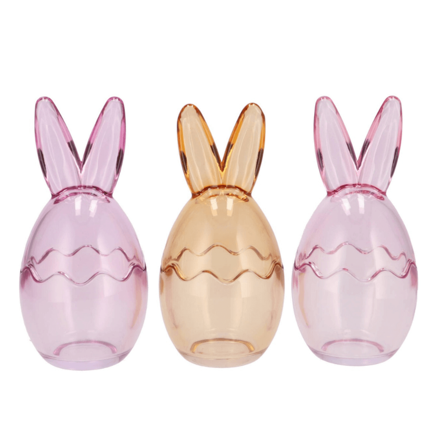 Glazen Paas Potjes  – Roze, Lila & Geel - Oranje