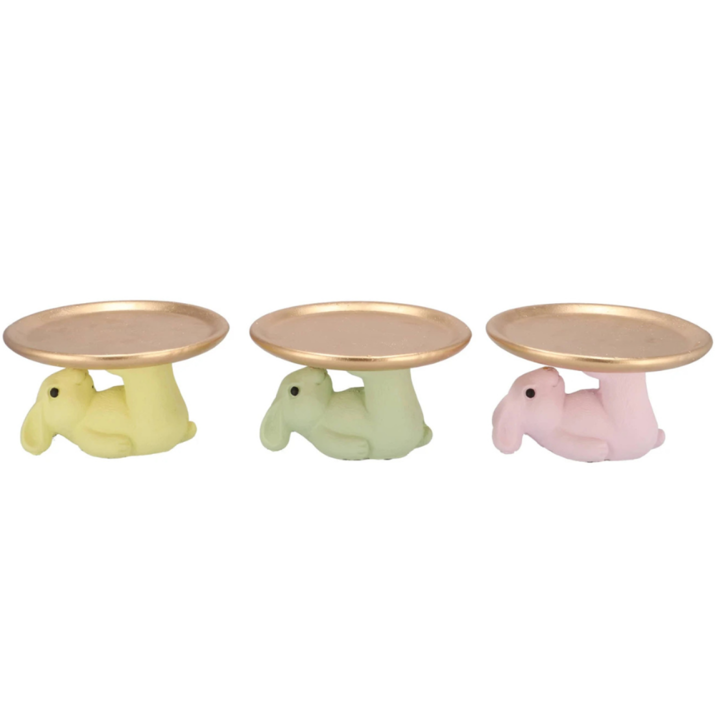 Paasdecoratie Konijn met goud Plateau – Pastel Groen; Afbeelding: 2