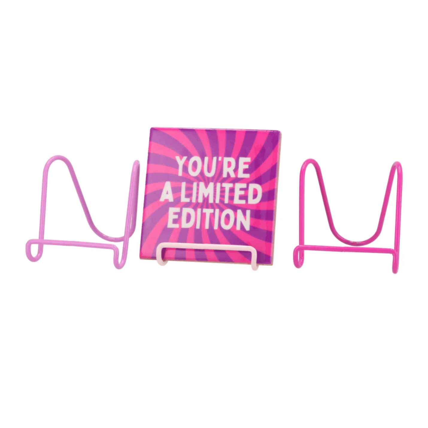 Metalen Tegelstandaard roze - Fuchsia roze ( op de foto rechts); Afbeelding: 2