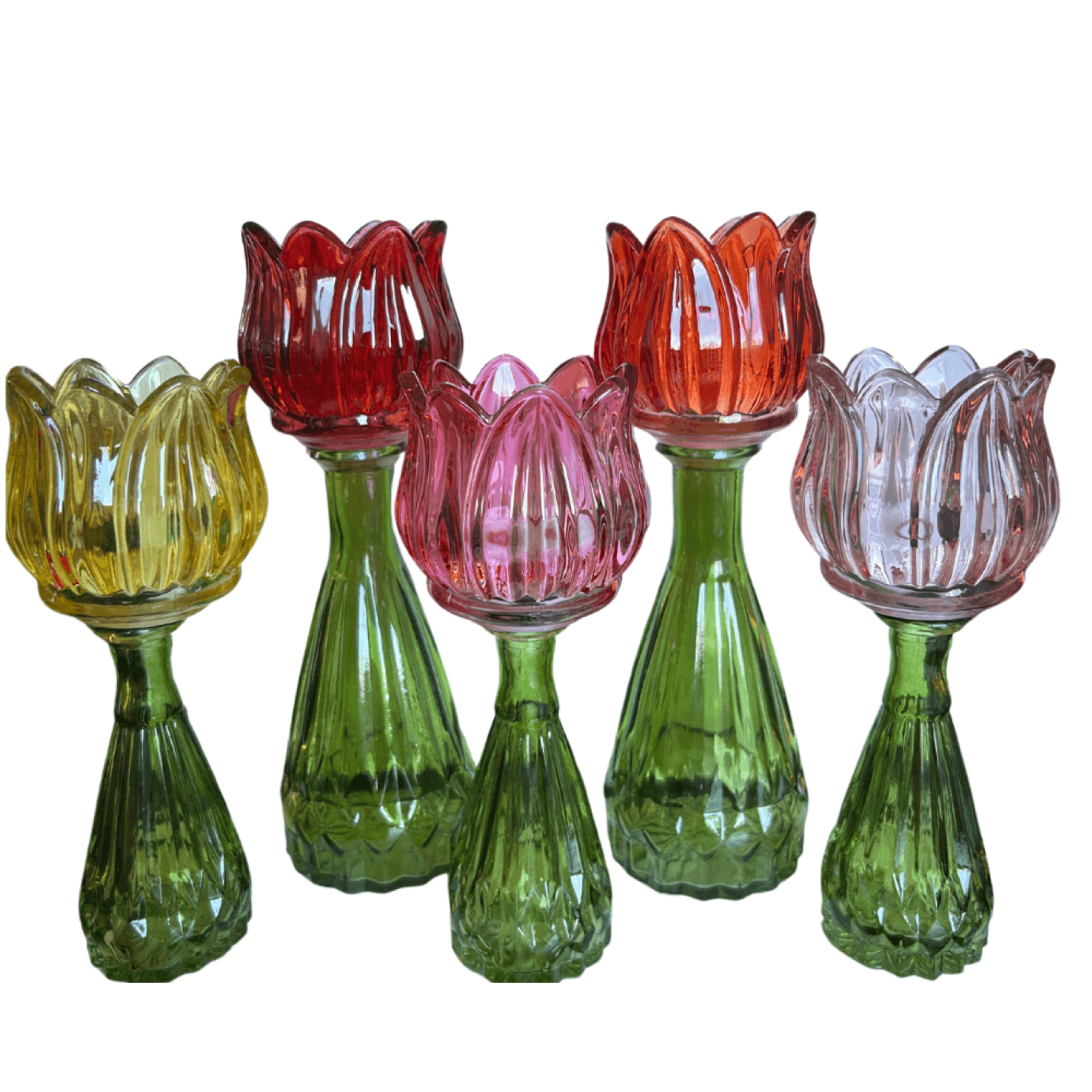 Kandelaar en Vaasje  Flower T-light - Geel - 18cm hoog; Afbeelding: 3