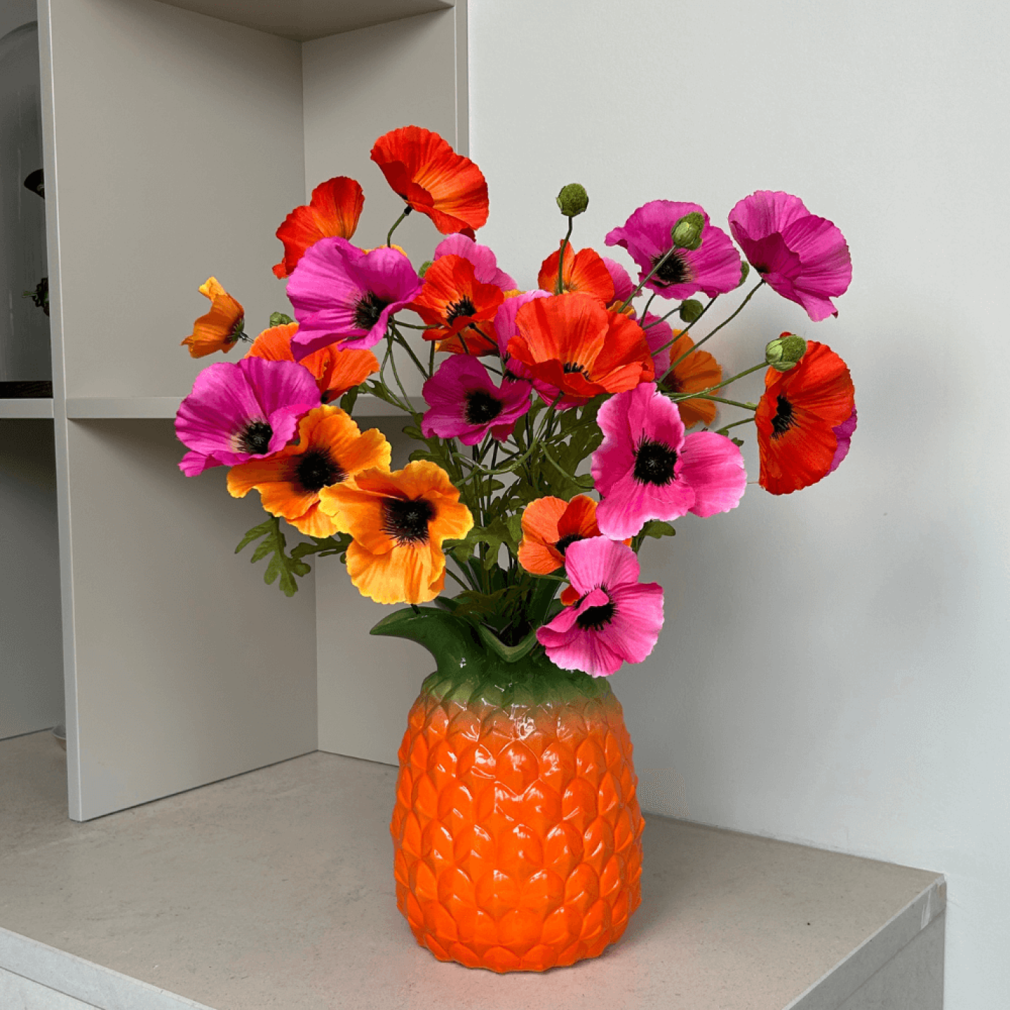 Zijden bloem Papaver - Warm Oranje; Afbeelding: 2