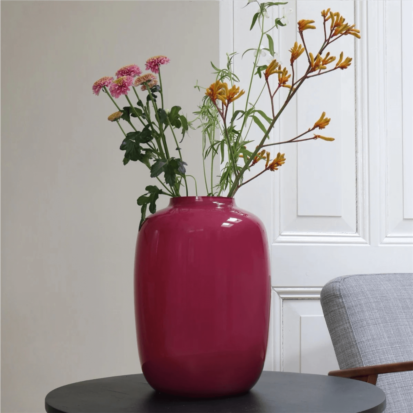Glazen Vaas – Mauve - in twee maten - Large 35cm hoog; Afbeelding: 2