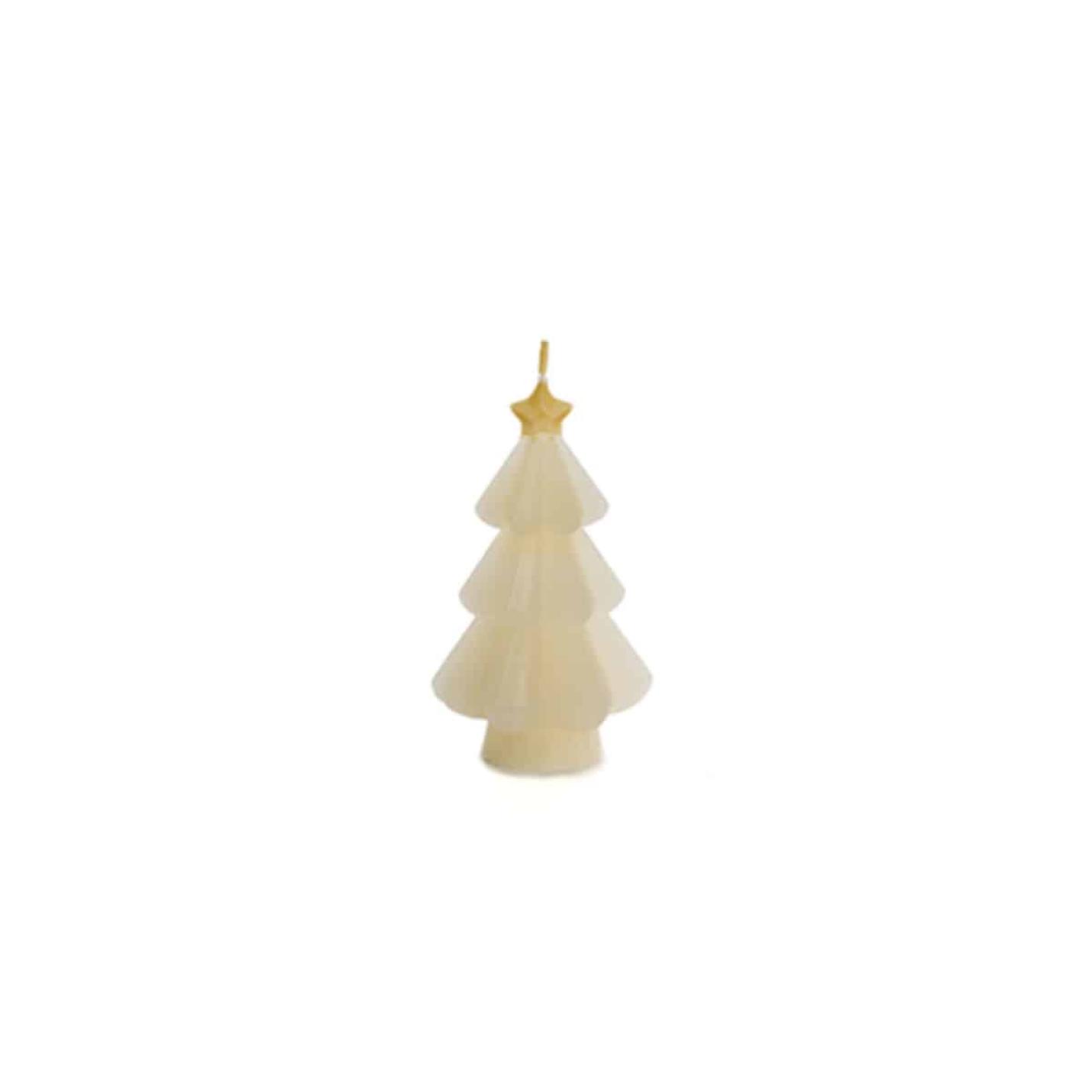 Rustik Lys kerstboom kaars Star cream S
