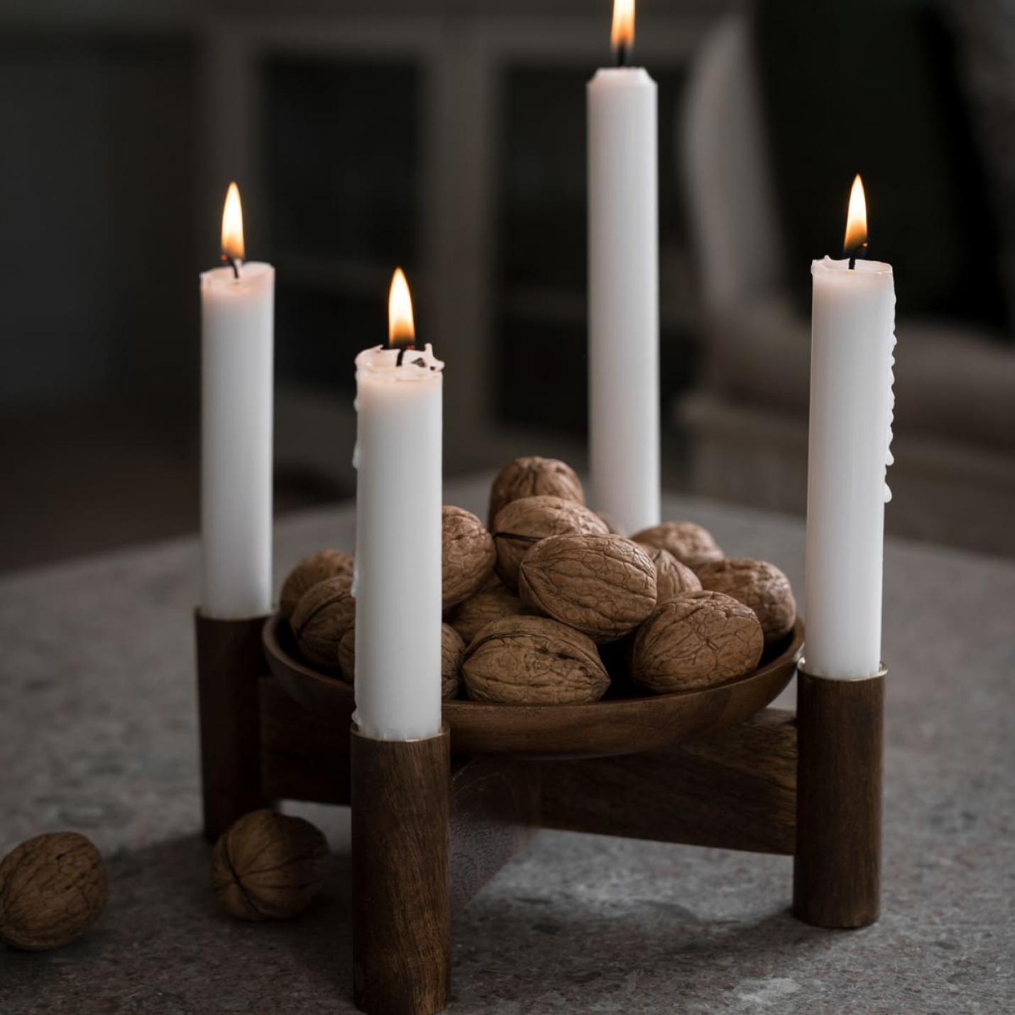 ERNST advent kandelaar hout donkerbruin