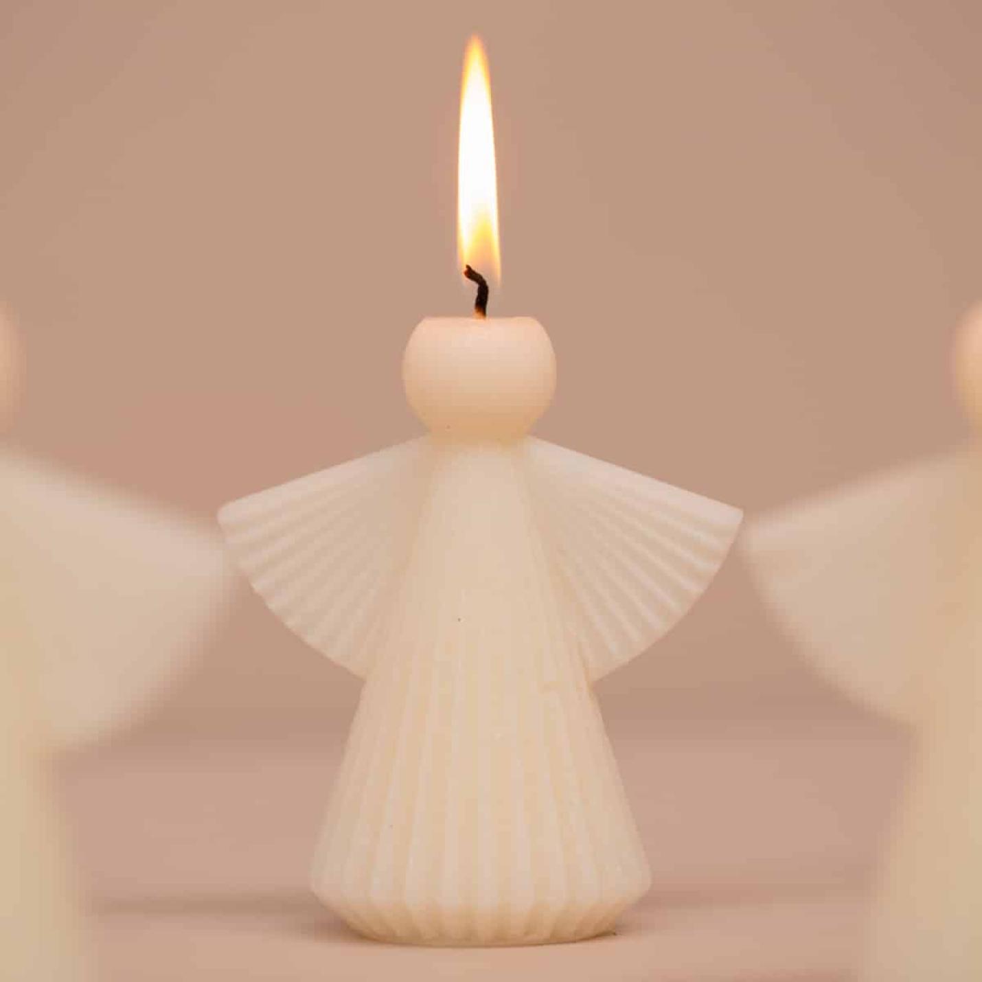 Rustik Lys kaars kerstengel Vanilla; Afbeelding: 3