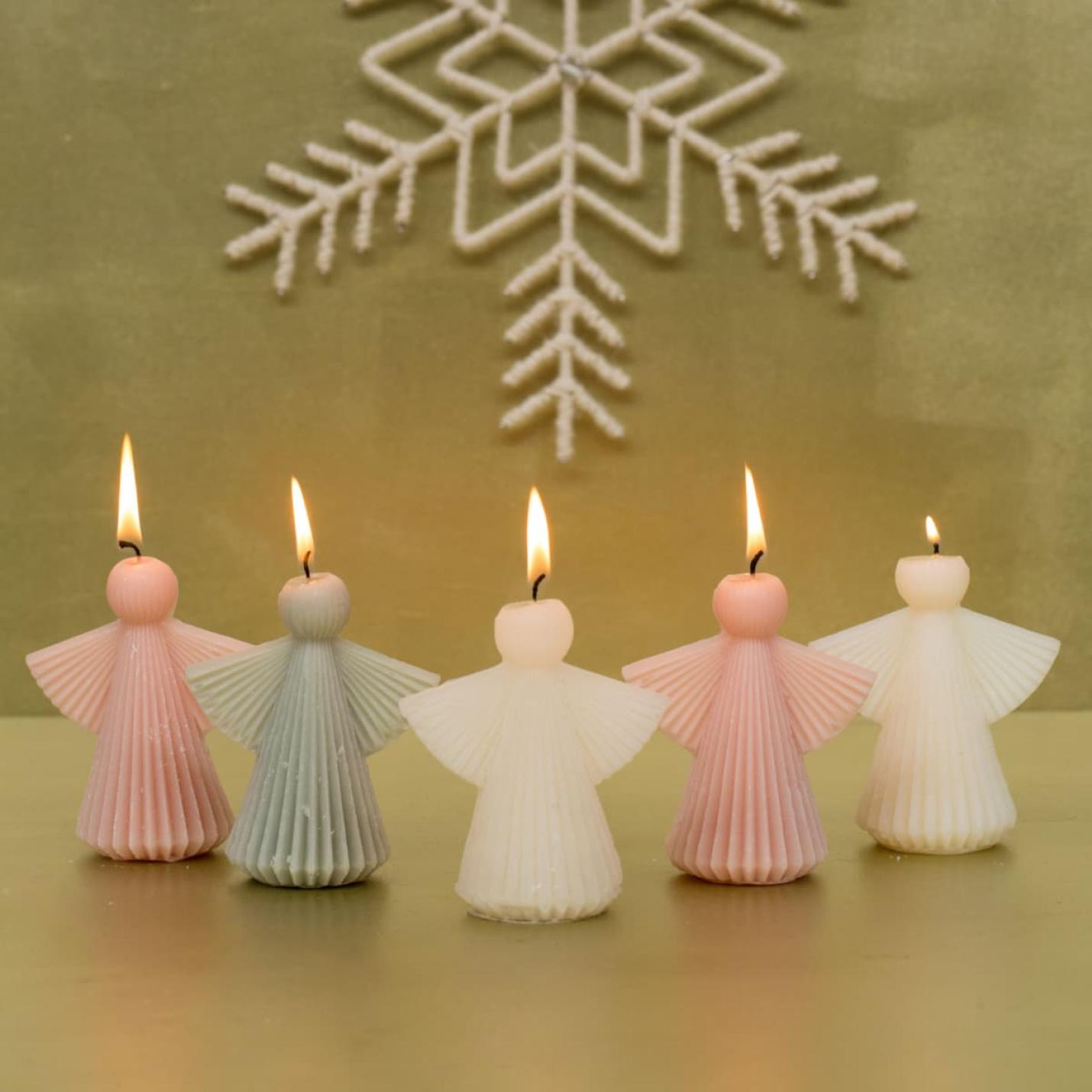 Rustik Lys kaars kerstengel Cherry Blossom; Afbeelding: 2