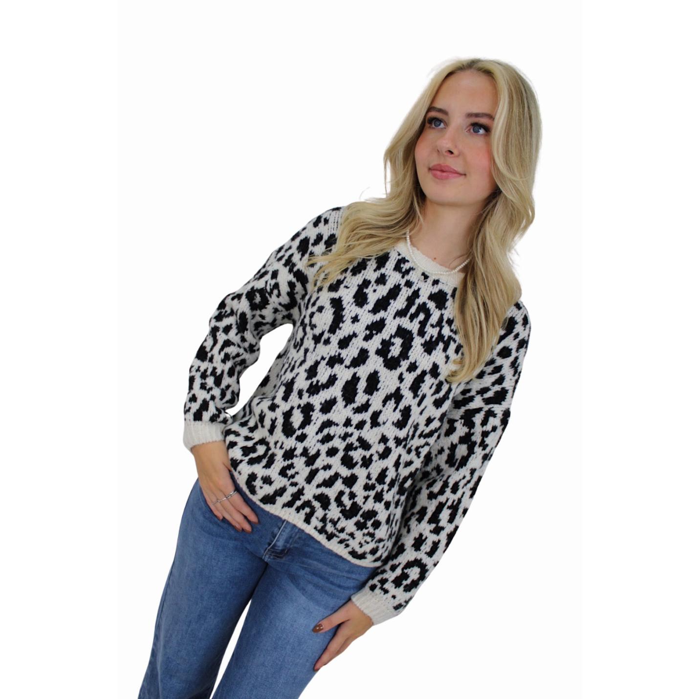 LEOPARD COMFY KNIT | BLACK; Afbeelding: 3