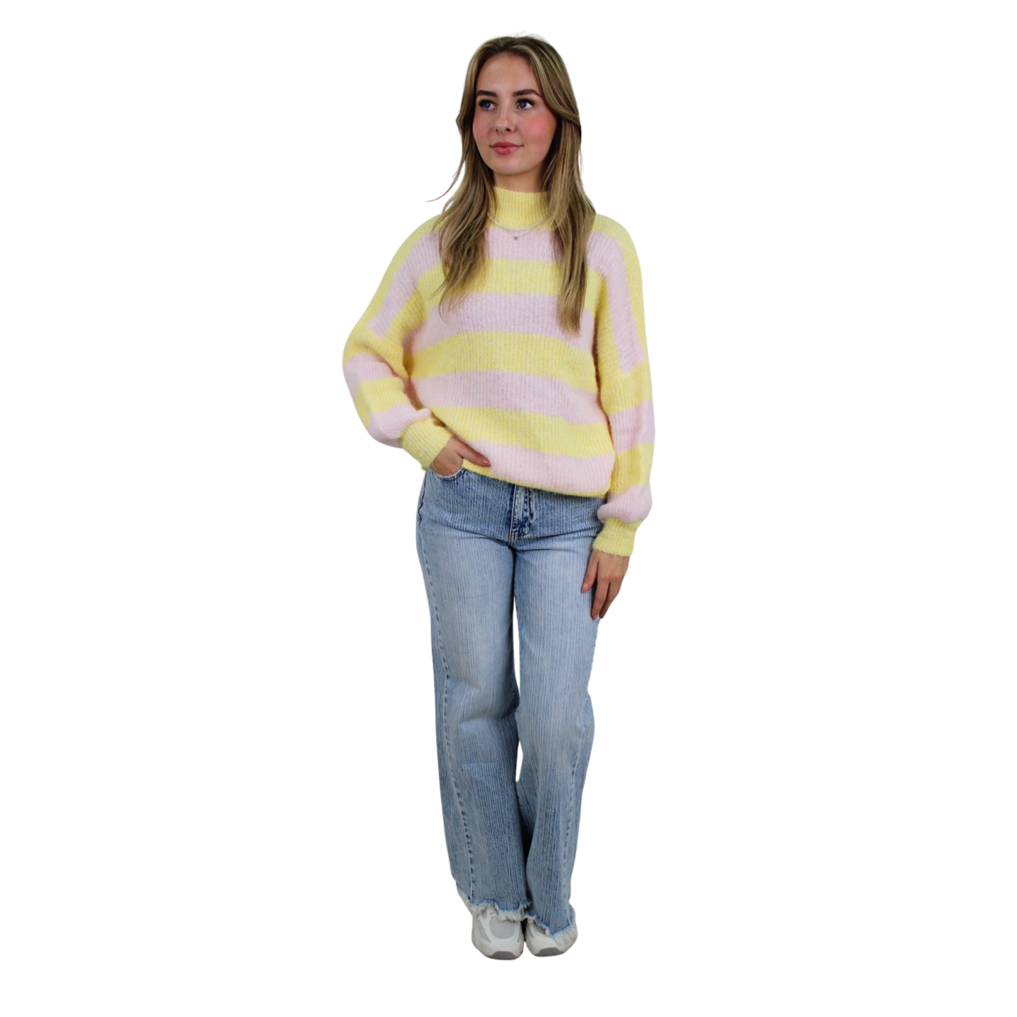 KADY SOFT STRIPED KNIT | YELLOW/BABYPINK; Afbeelding: 2