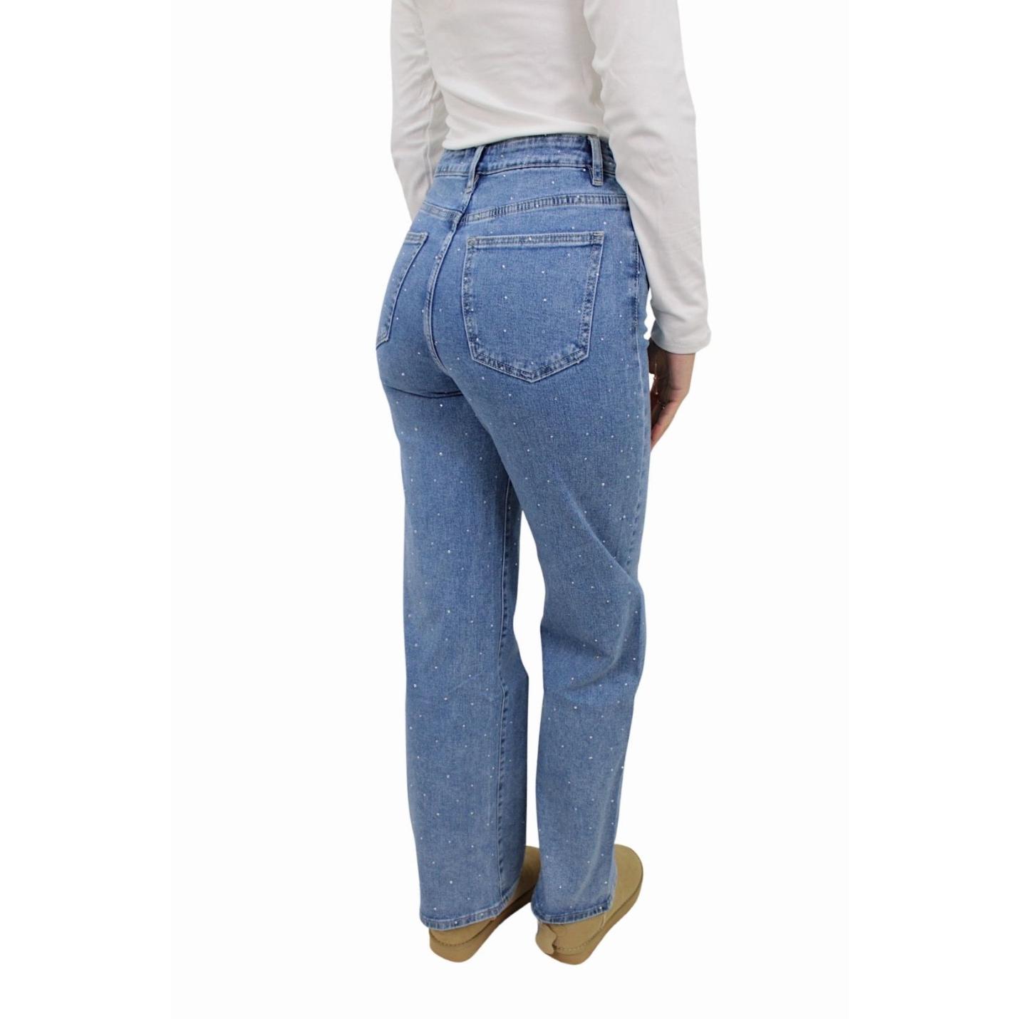 REDIAL GLITTER STRAIGHT LEG JEANS RD9100-1 | BLUE - 34(XS); Afbeelding: 3